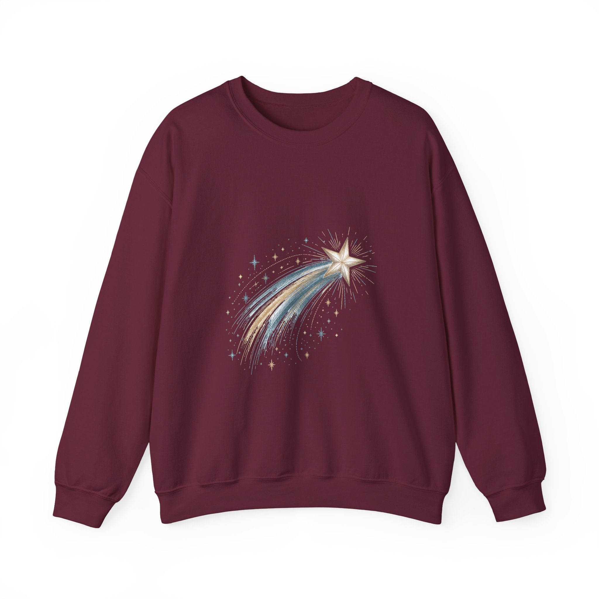 Matching Couple Sweatshirt - Shooting Star & North Star Matching Couple Crewneck Sweatshirt Hand-Drawn Art His Hers Best Friend Gift - Design A