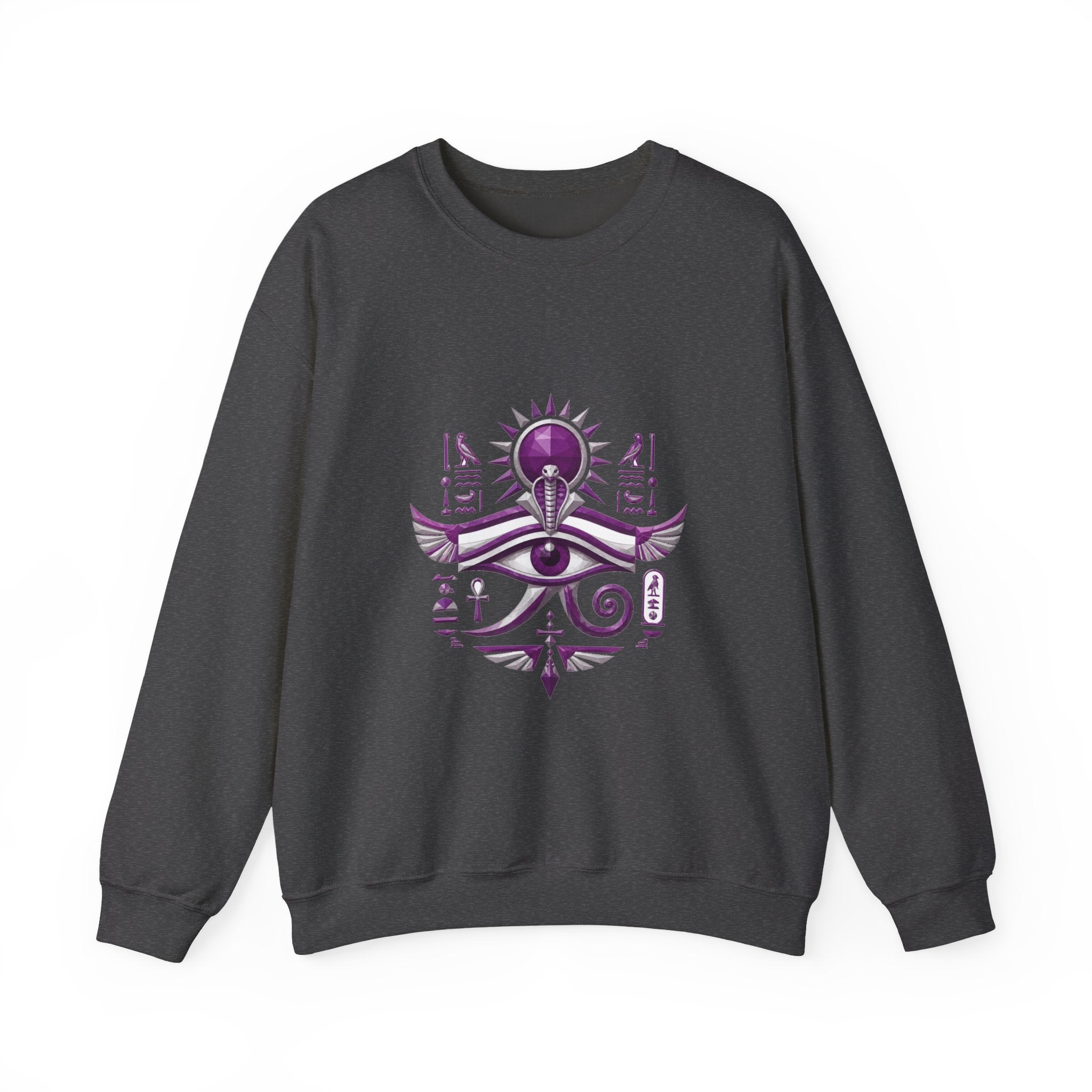 Matching Couple Sweatshirt - Eye of Ra & Horus Matching Couple Crewneck Sweatshirt Geometric Art His Hers Couple Gift - Design A