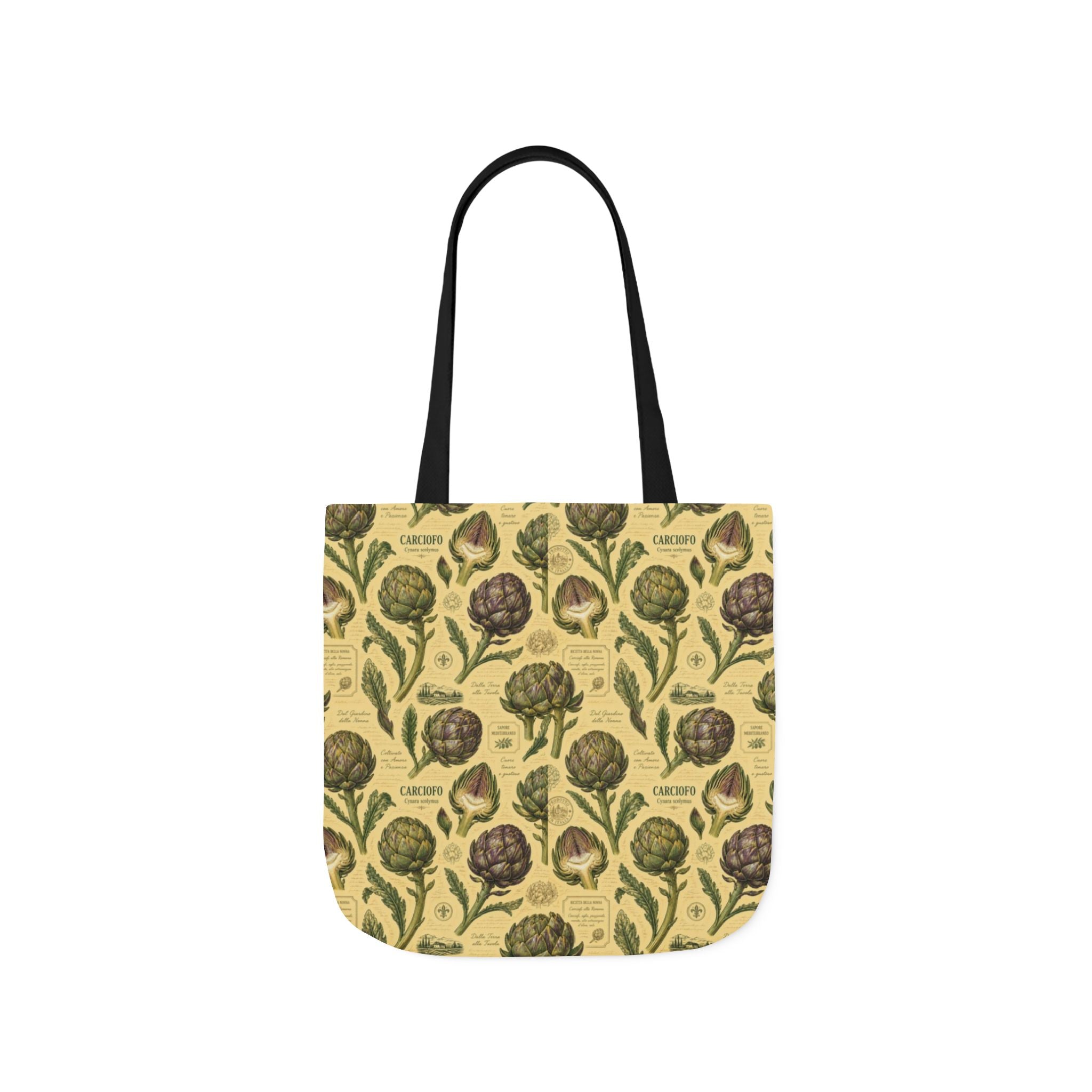 Globe Artichokes Canvas Tote Bag Mediterranean Kitchen Botanical Design Italian Cottagecore Gift