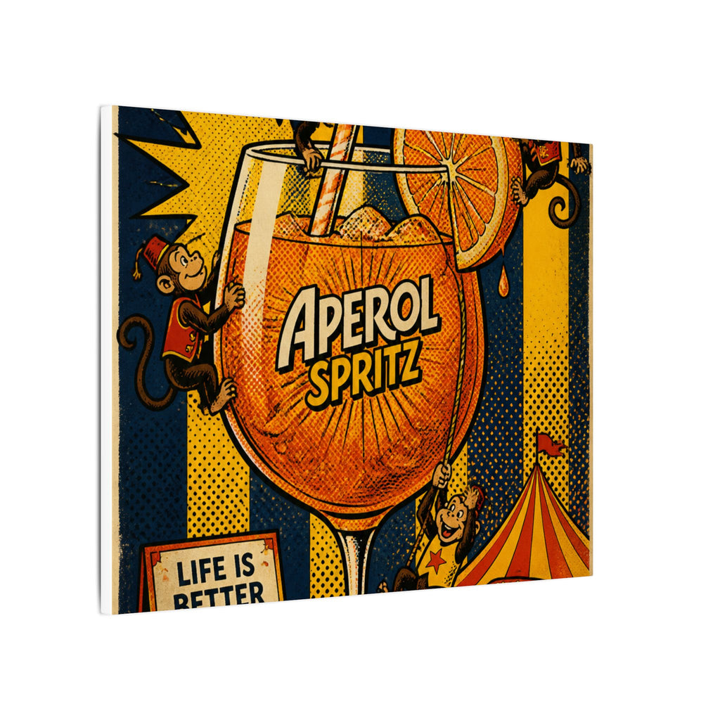 Aperol Spritz Monkeys Wall Art Canvas 24×36 Pop Art Restaurant Decor Maximalist Print