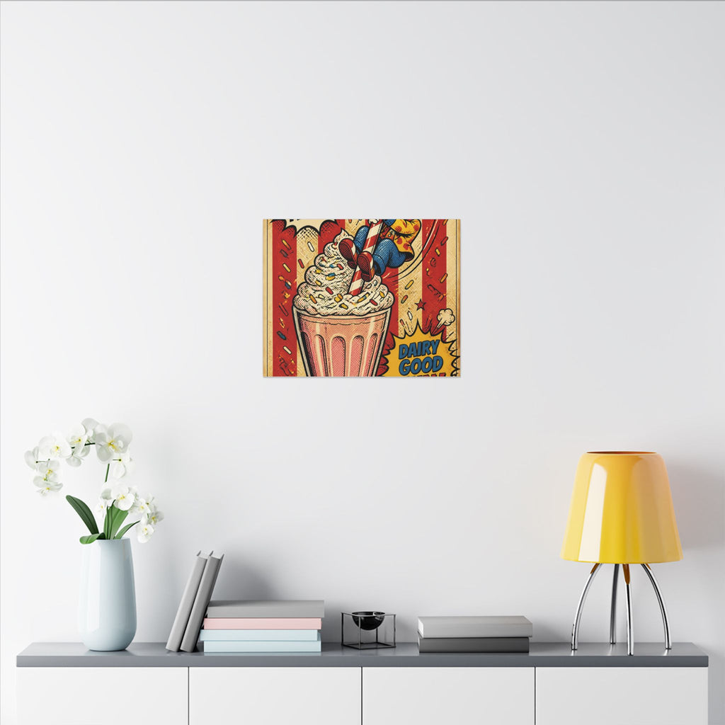 Milkshake Slide Clown Wall Art Canvas 24×36 Pop Art Restaurant Decor Maximalist Print