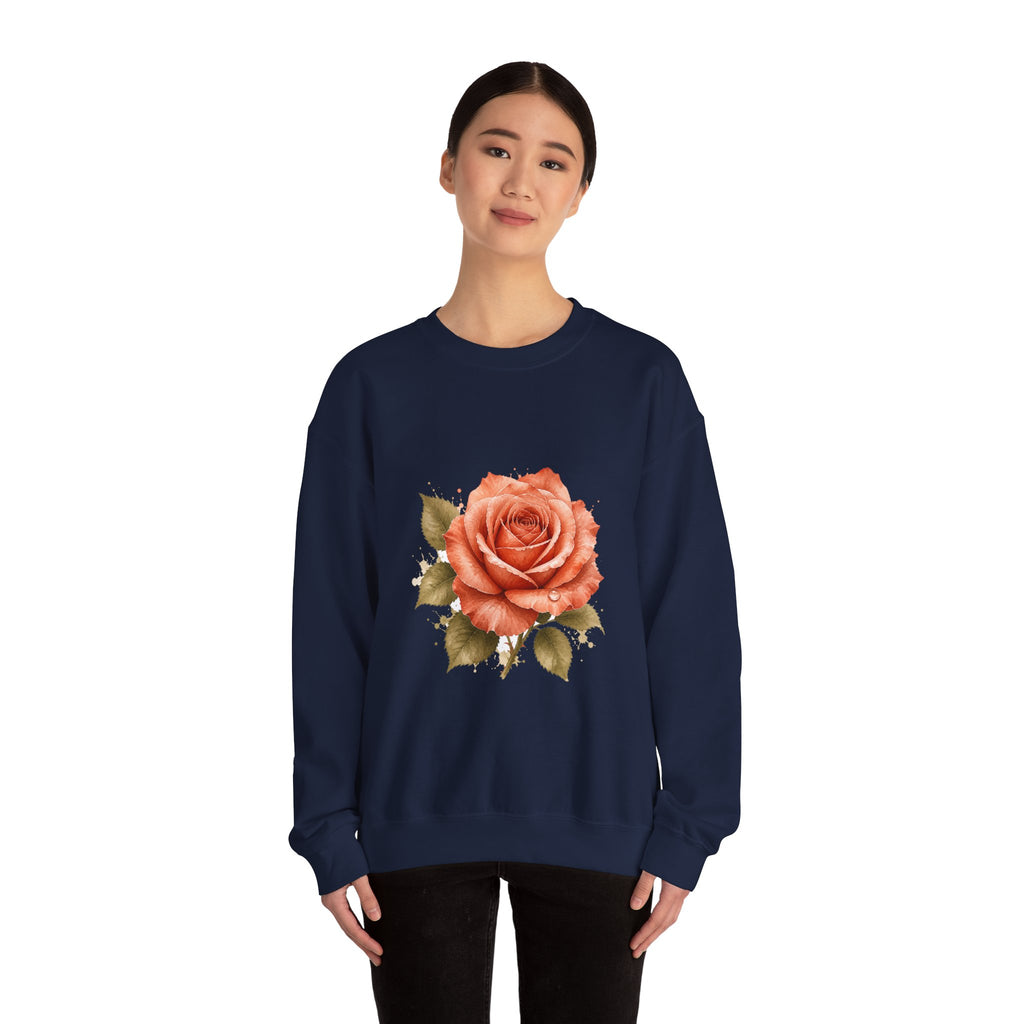 Matching Couple Sweatshirt - Rose & Thorn Matching Couple Premium Fleece Sweatshirt Watercolor Art His Hers Birthday Gift - Design A