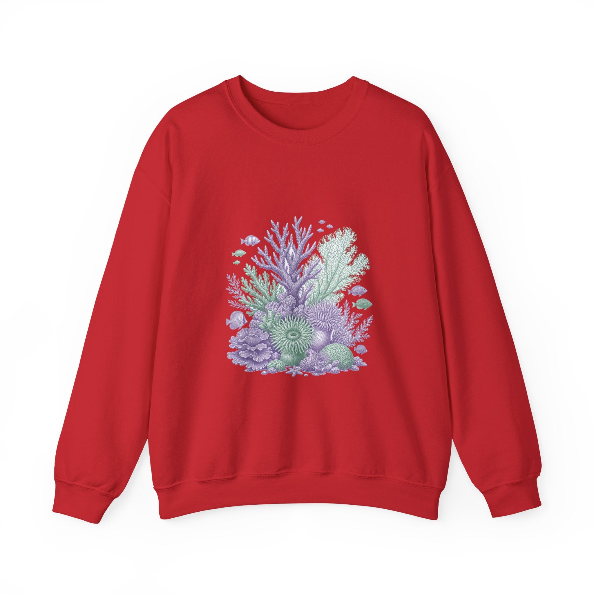 Matching Couple Sweatshirt - Coral Reef & Deep Sea Matching Couple Comfort Colors Crew Vintage Art His Hers Honeymoon Gift - Design A