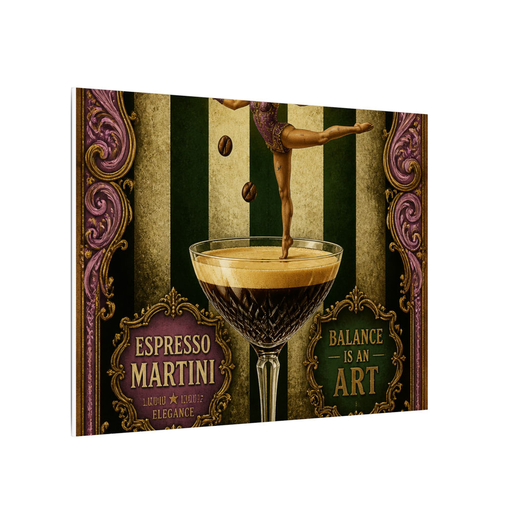 Espresso Martini Acrobat Wall Art Canvas 24×36 Baroque Studio Decor Maximalist Print