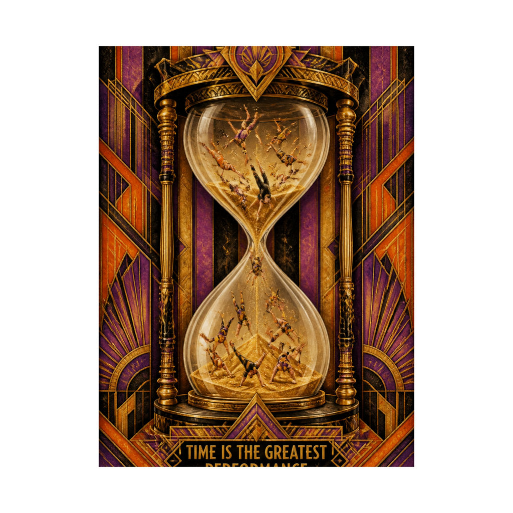 Hourglass Acrobats Wall Art Poster 18×24 Art Deco Entryway Decor Maximalist Print