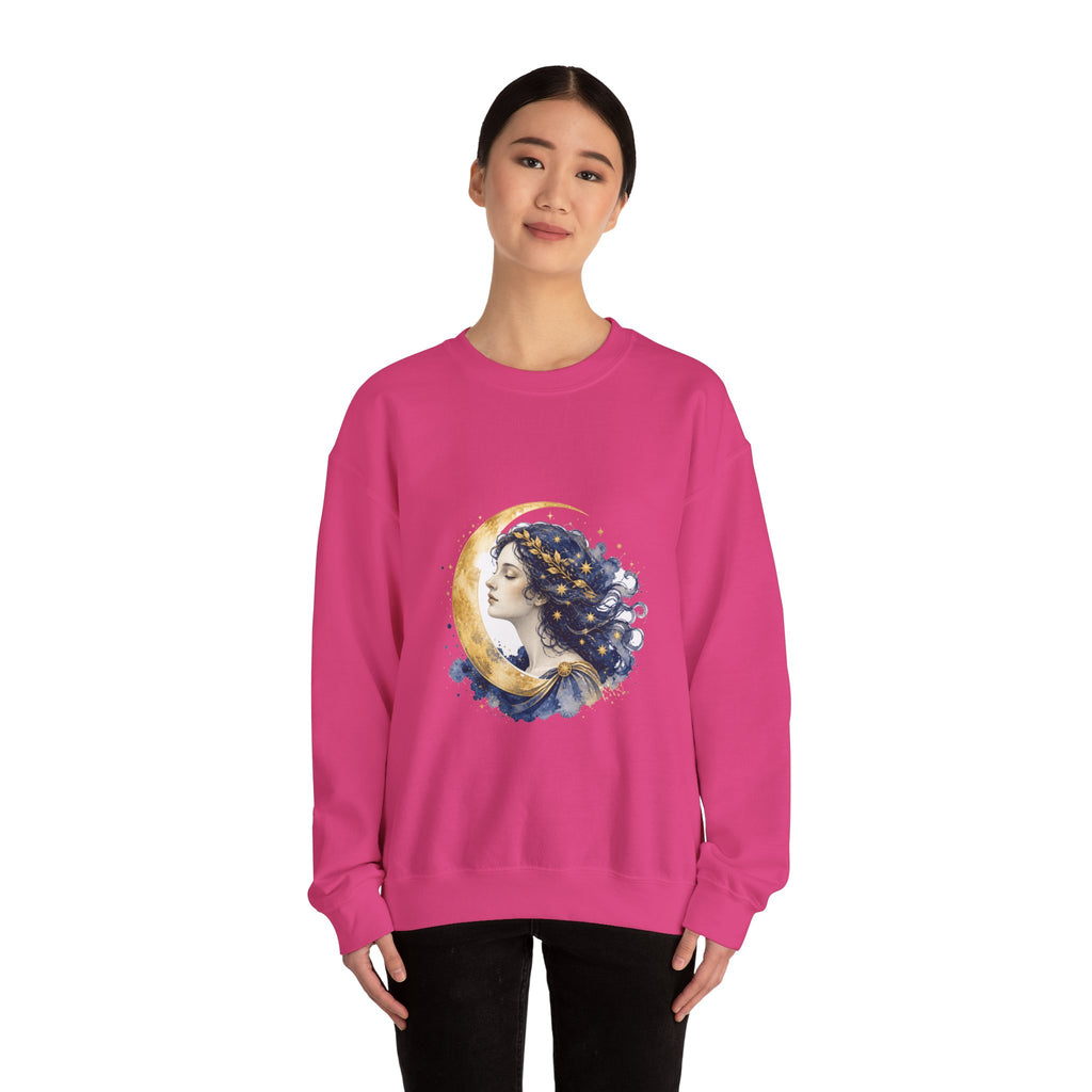 Matching Couple Sweatshirt - Helios & Selene Matching Couple Comfort Colors Crew Watercolor Art His Hers Birthday Gift - Design B