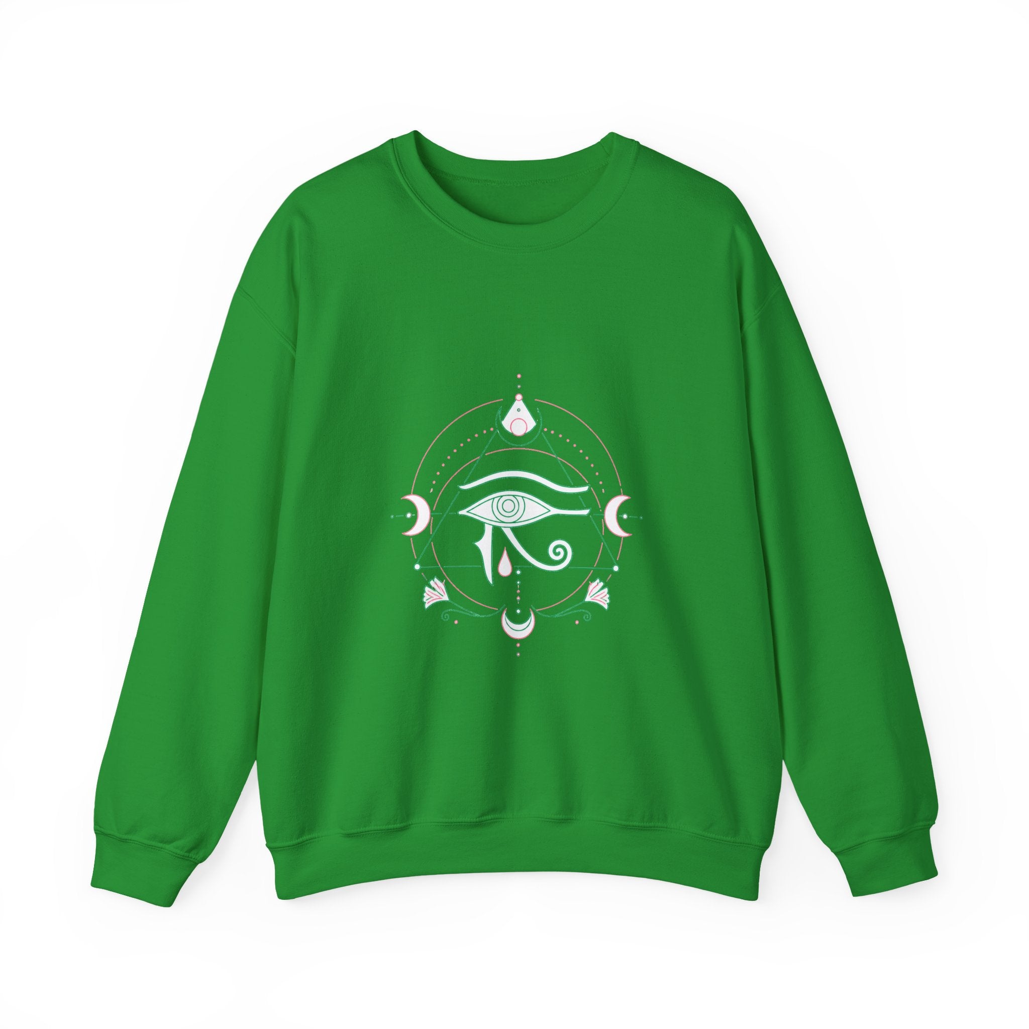 Matching Couple Sweatshirt - Eye of Ra & Horus Matching Couple Comfort Colors Crew Minimalist Art His Hers Christmas Gift - Design B