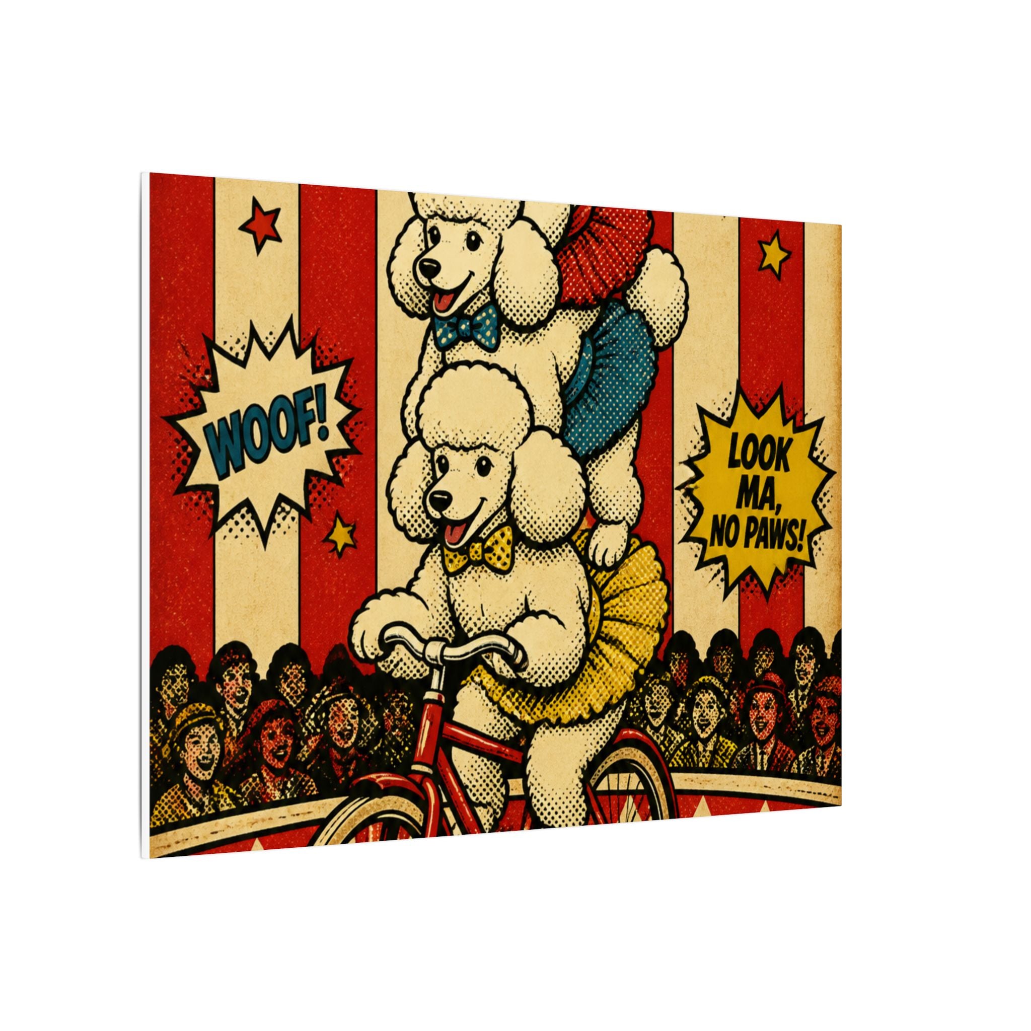 Poodle Stack Bicycle Wall Art Canvas 16×20 Pop Art Living Room Decor Maximalist Print