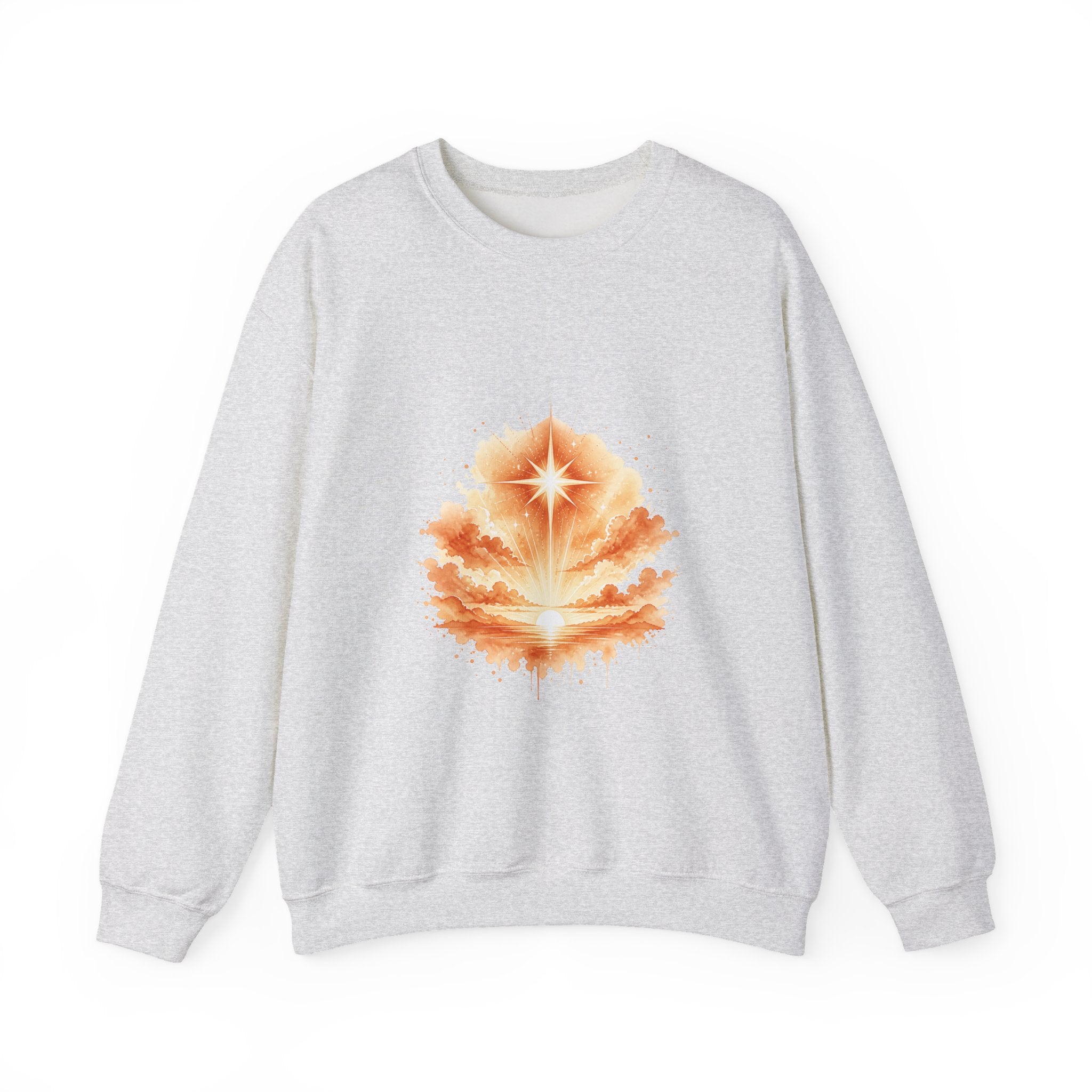 Matching Couple Sweatshirt - Evening & Morning Star Matching Couple Premium Fleece Sweatshirt Watercolor Art His Hers Birthday Gift - Design B
