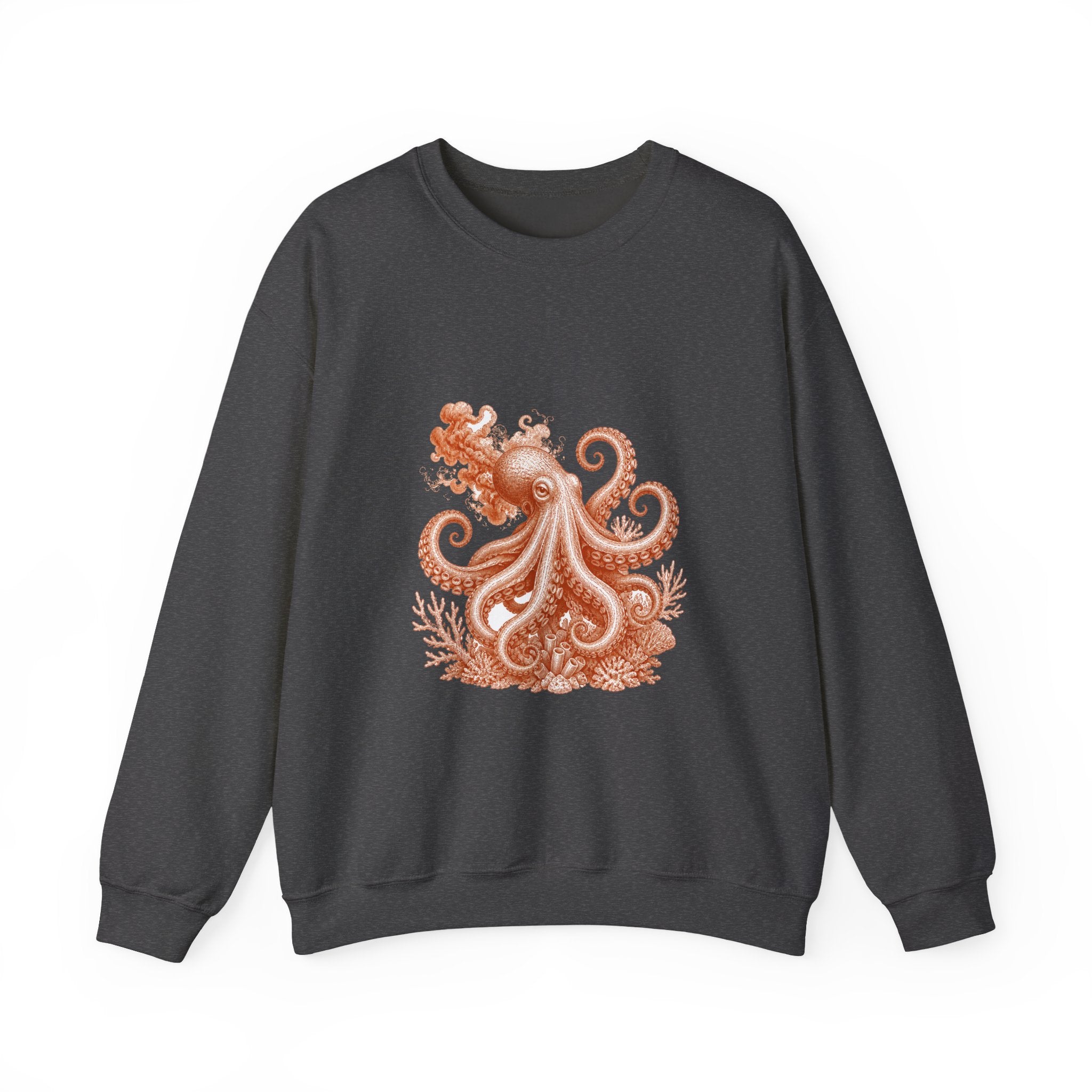 Matching Couple Sweatshirt - Octopus & Jellyfish Matching Couple Comfort Colors Crew Vintage Art His Hers Honeymoon Gift - Design A