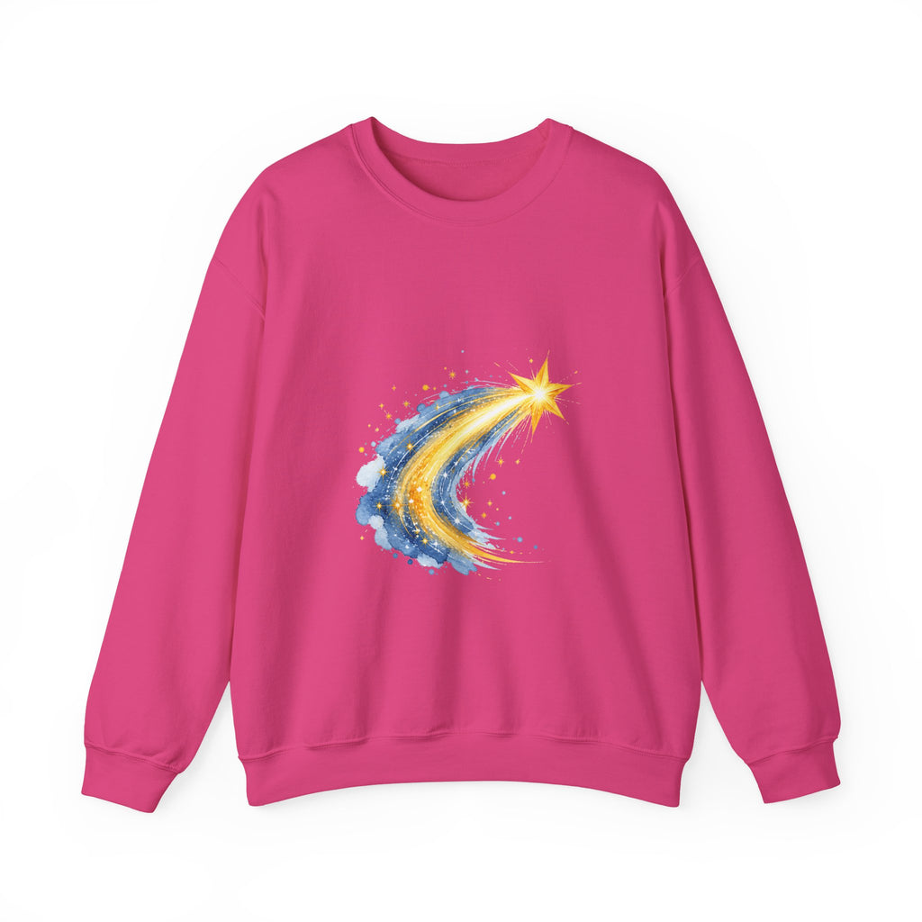 Matching Couple Sweatshirt - Shooting Star & North Star Matching Couple Comfort Colors Crew Watercolor Art His Hers Birthday Gift - Design A