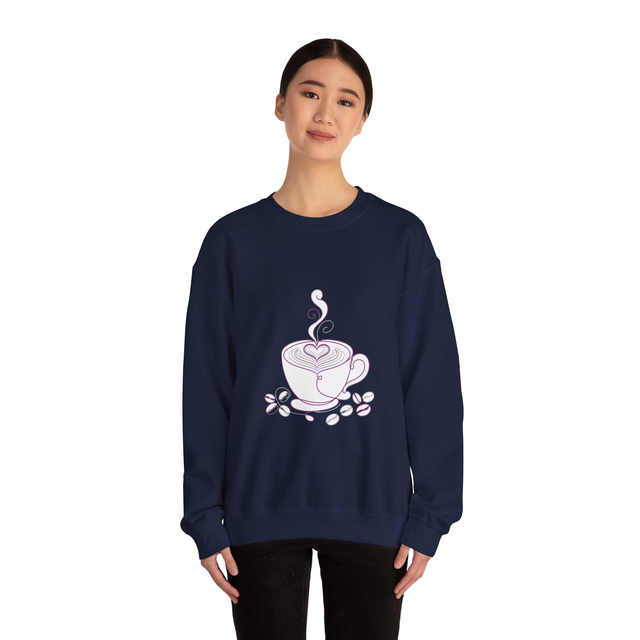 Matching Couple Sweatshirt - Coffee & Tea Matching Couple Comfort Colors Crew Minimalist Art His Hers Christmas Gift - Design A