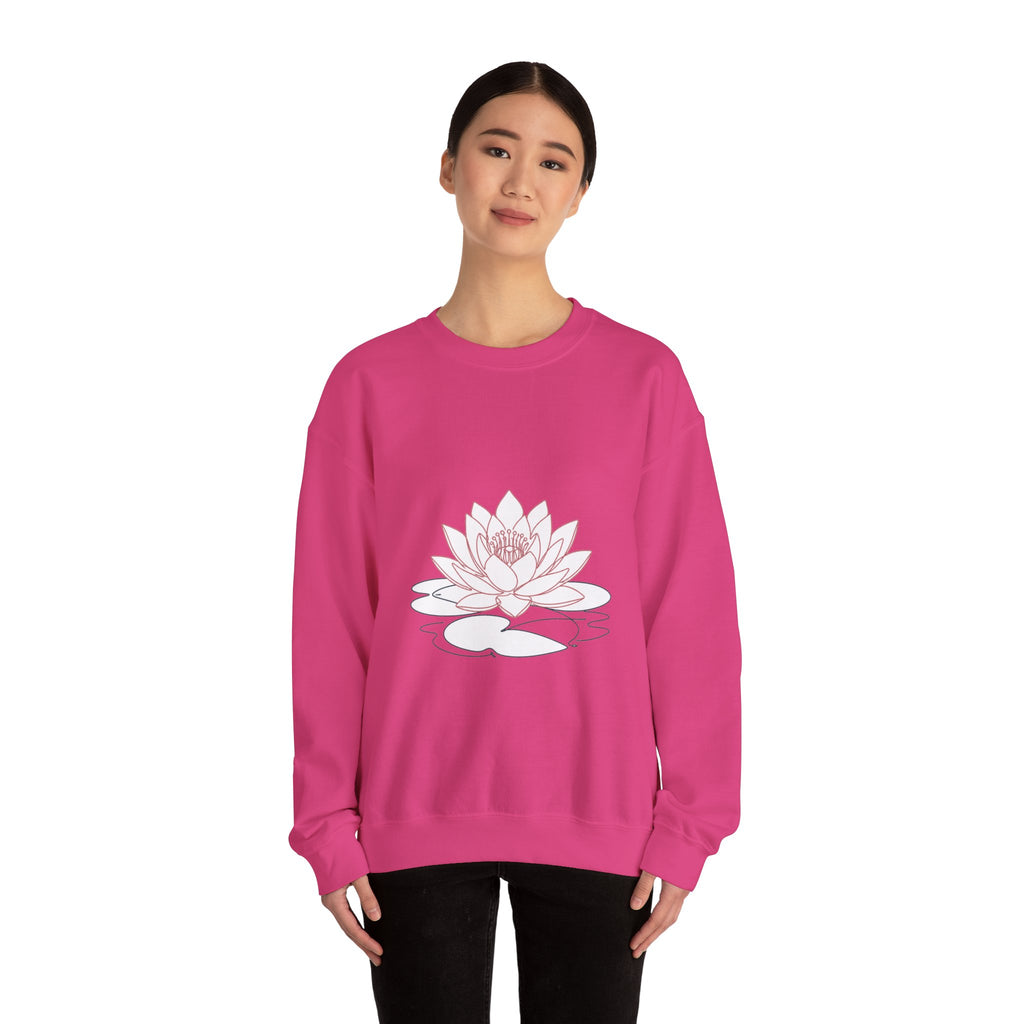 Matching Couple Sweatshirt - Open & Closed Lotus Matching Couple Crewneck Sweatshirt Minimalist Art His Hers Valentine Gift - Design A