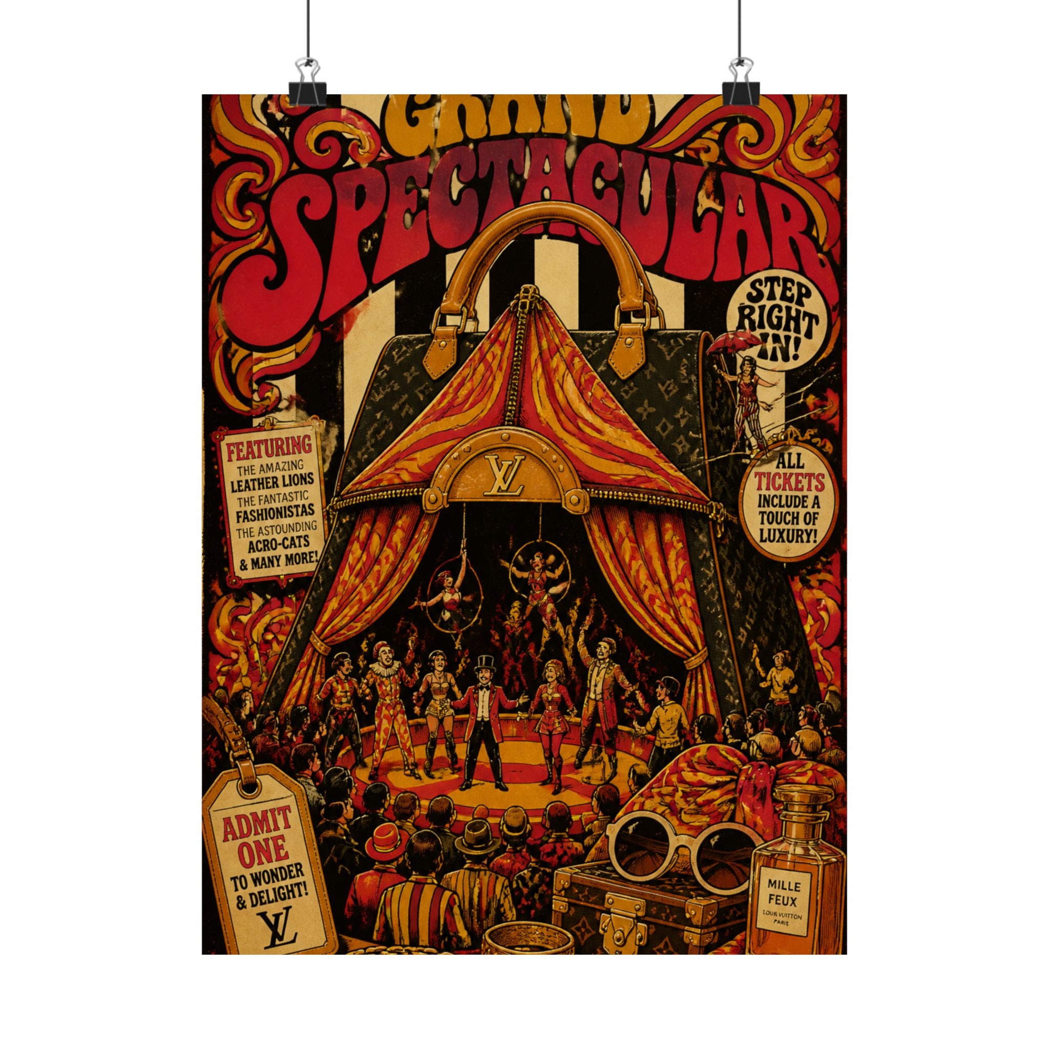 Handbag Big Top Wall Art Poster 24×36 Psychedelic Dining Room Decor Maximalist Print