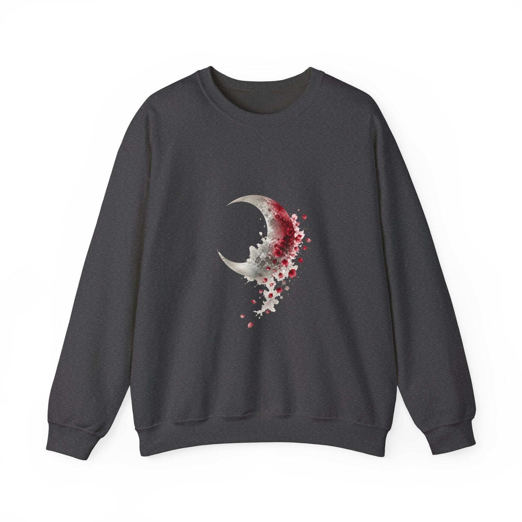 Matching Couple Sweatshirt - Waxing & Waning Moon Matching Couple Comfort Colors Crew Watercolor Art His Hers Birthday Gift - Design B