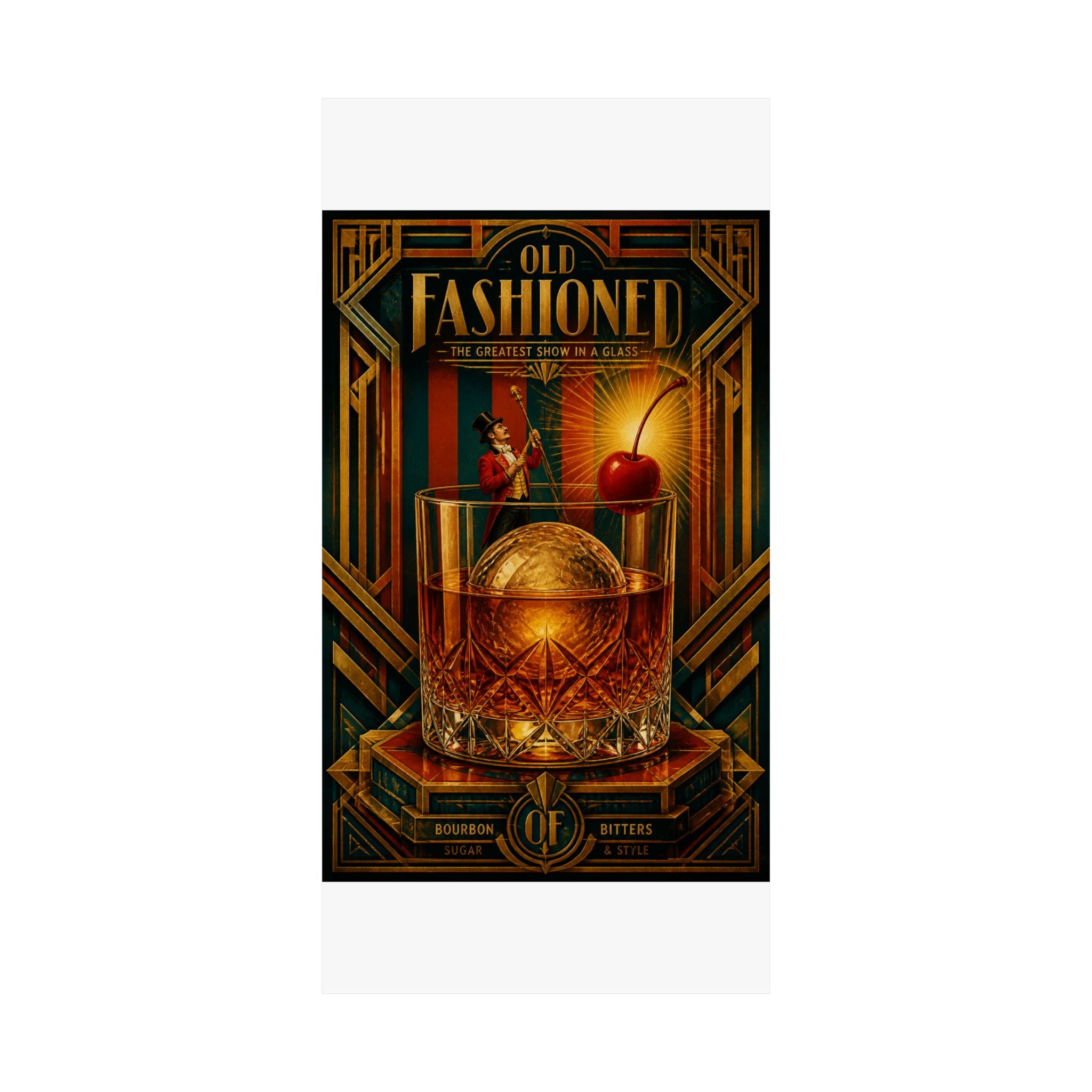Old Fashioned Ringmaster Wall Art Poster 18×24 Art Deco Entryway Decor Maximalist Print