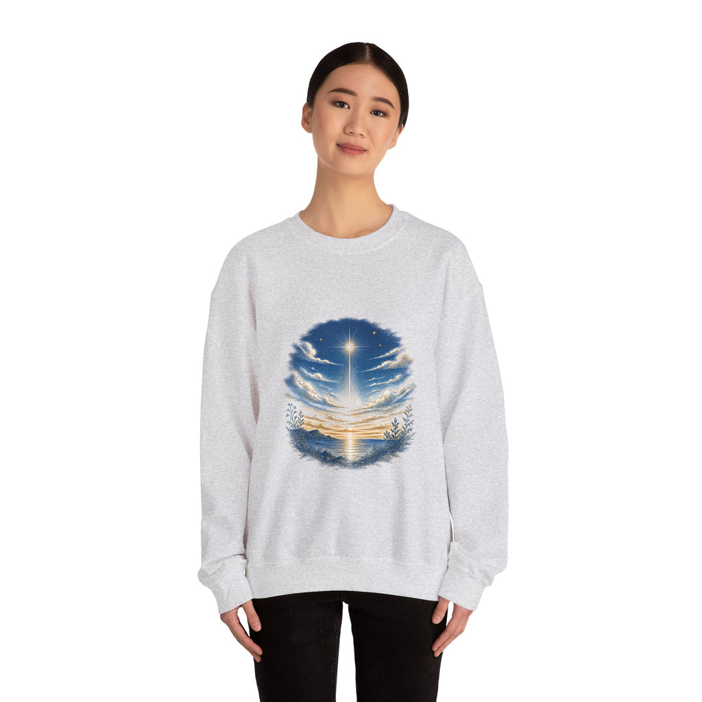 Matching Couple Sweatshirt - Evening & Morning Star Matching Couple Comfort Colors Crew Hand-Drawn Art His Hers Anniversary Gift - Design A