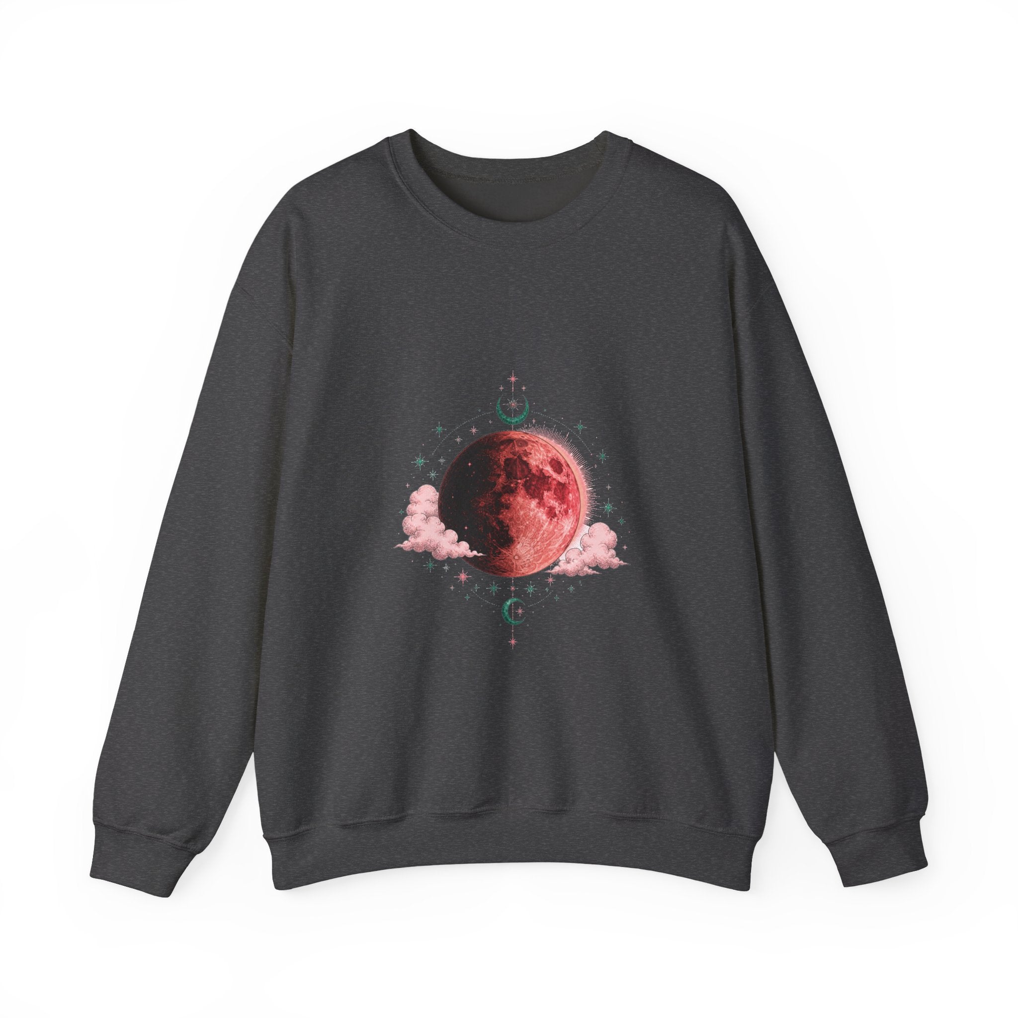 Matching Couple Sweatshirt - Solar & Lunar Eclipse Matching Couple Crewneck Sweatshirt Hand-Drawn Art His Hers Best Friend Gift - Design B