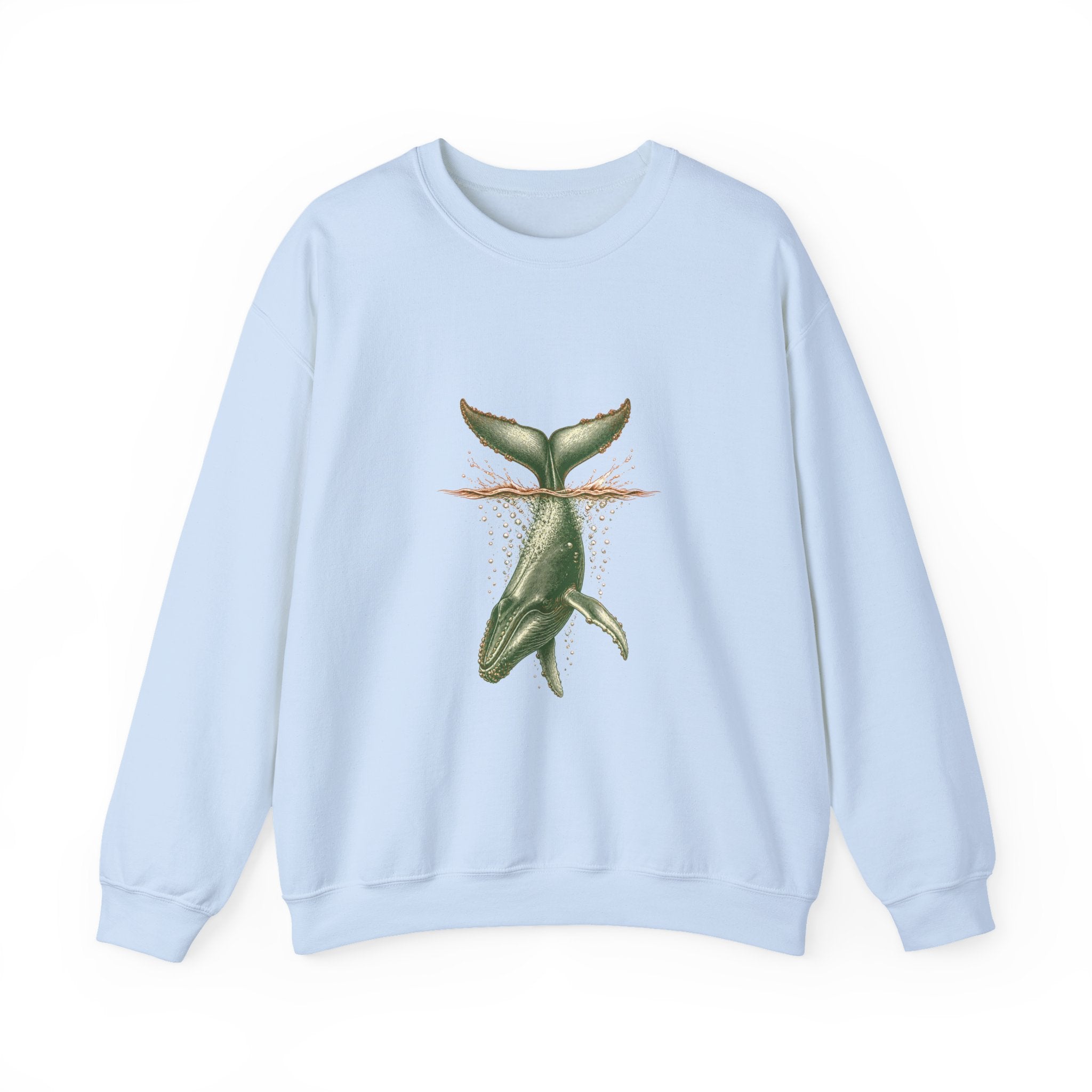 Matching Couple Sweatshirt - Eagle & Whale Matching Couple Premium Fleece Sweatshirt Vintage Art His Hers Honeymoon Gift - Design B