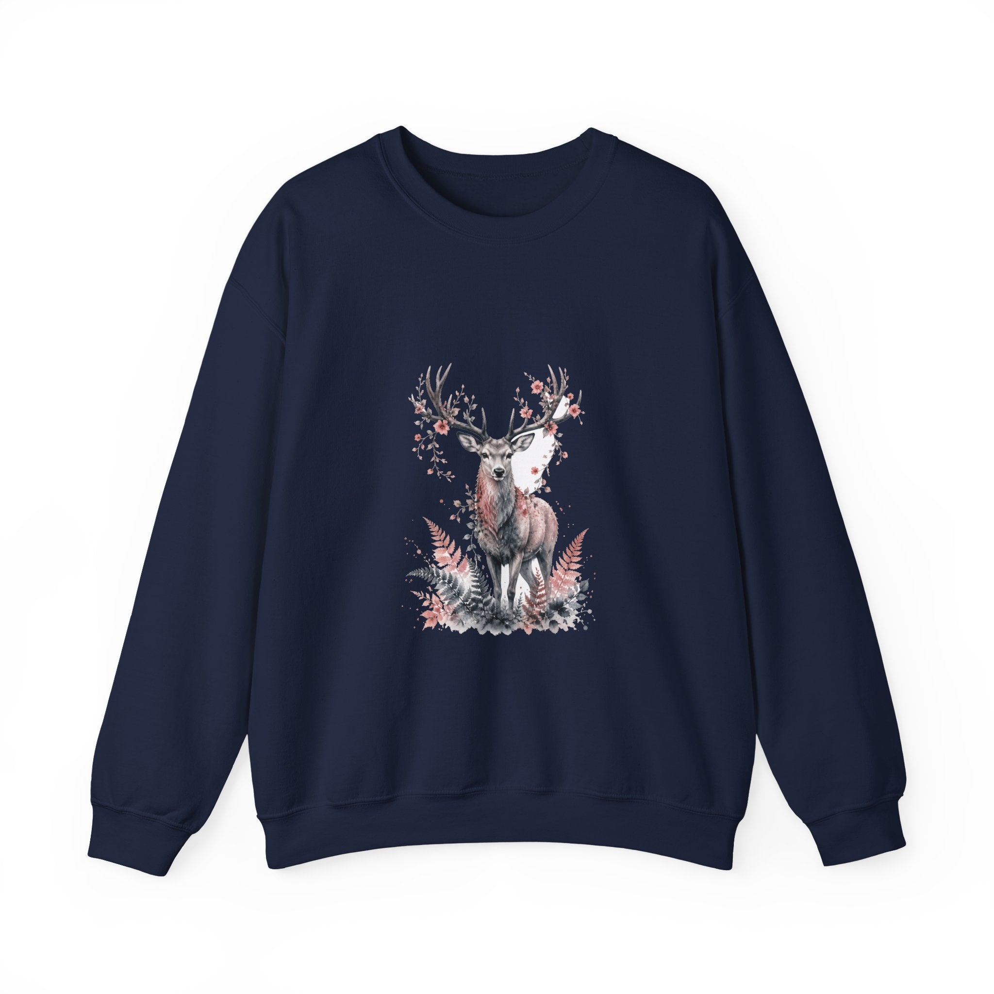 Matching Couple Sweatshirt - Bear & Deer Matching Couple Premium Fleece Sweatshirt Watercolor Art His Hers Birthday Gift - Design B