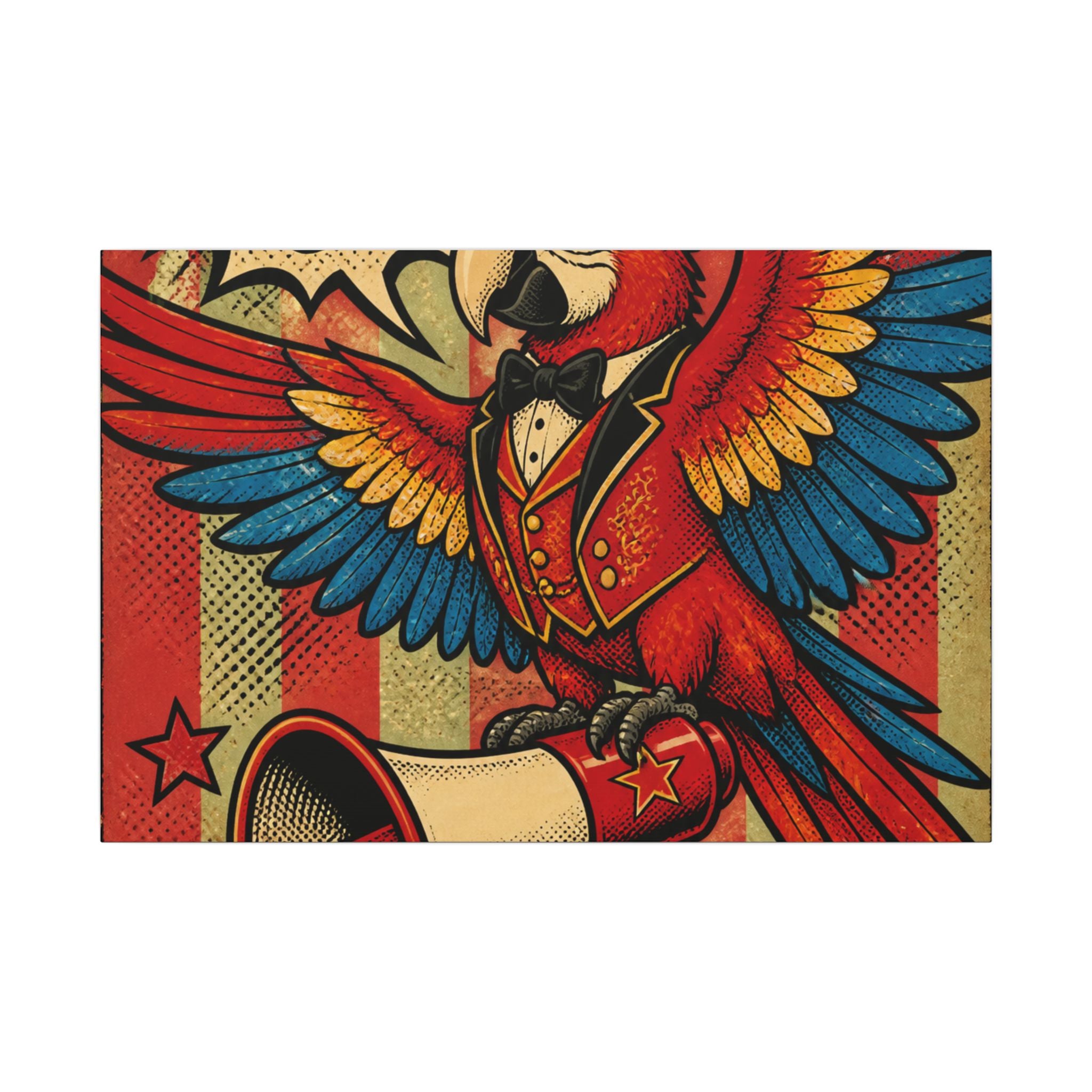 Parrot Ringmaster Wall Art Canvas 16×20 Pop Art Living Room Decor Maximalist Print