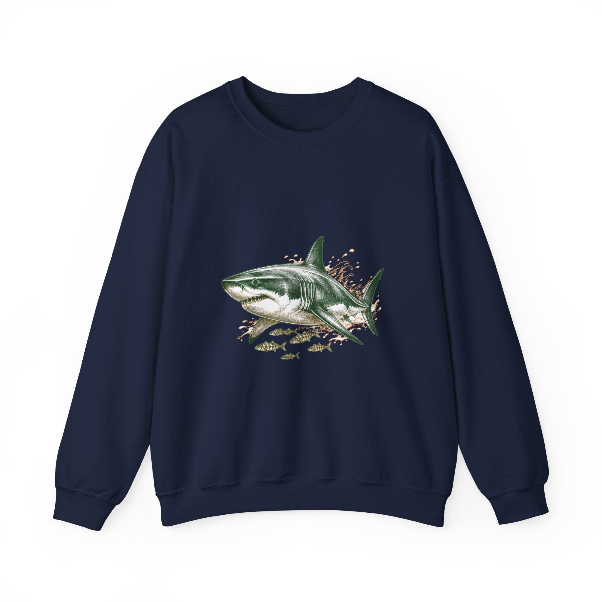 Matching Couple Sweatshirt - Shark & Dolphin Matching Couple Crewneck Sweatshirt Hand-Drawn Art His Hers Best Friend Gift - Design A