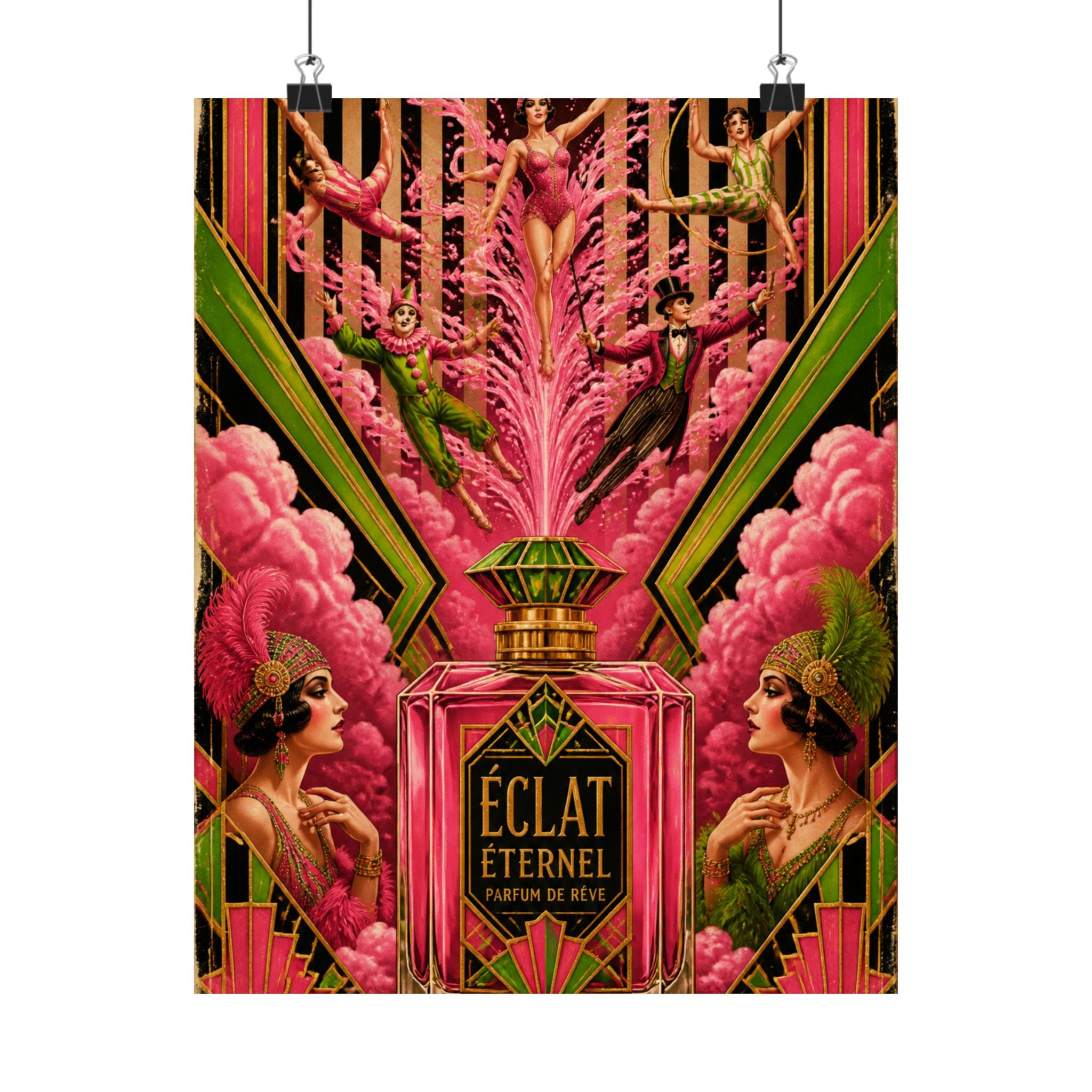 Perfume Bottle Fountain Wall Art Poster 18×24 Art Deco Entryway Decor Maximalist Print
