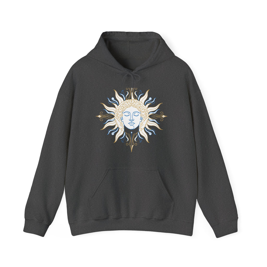 Matching Couple Sweatshirt - Helios & Selene Matching Couple Hooded Sweatshirt Minimalist Art His Hers Valentine Gift - Design A