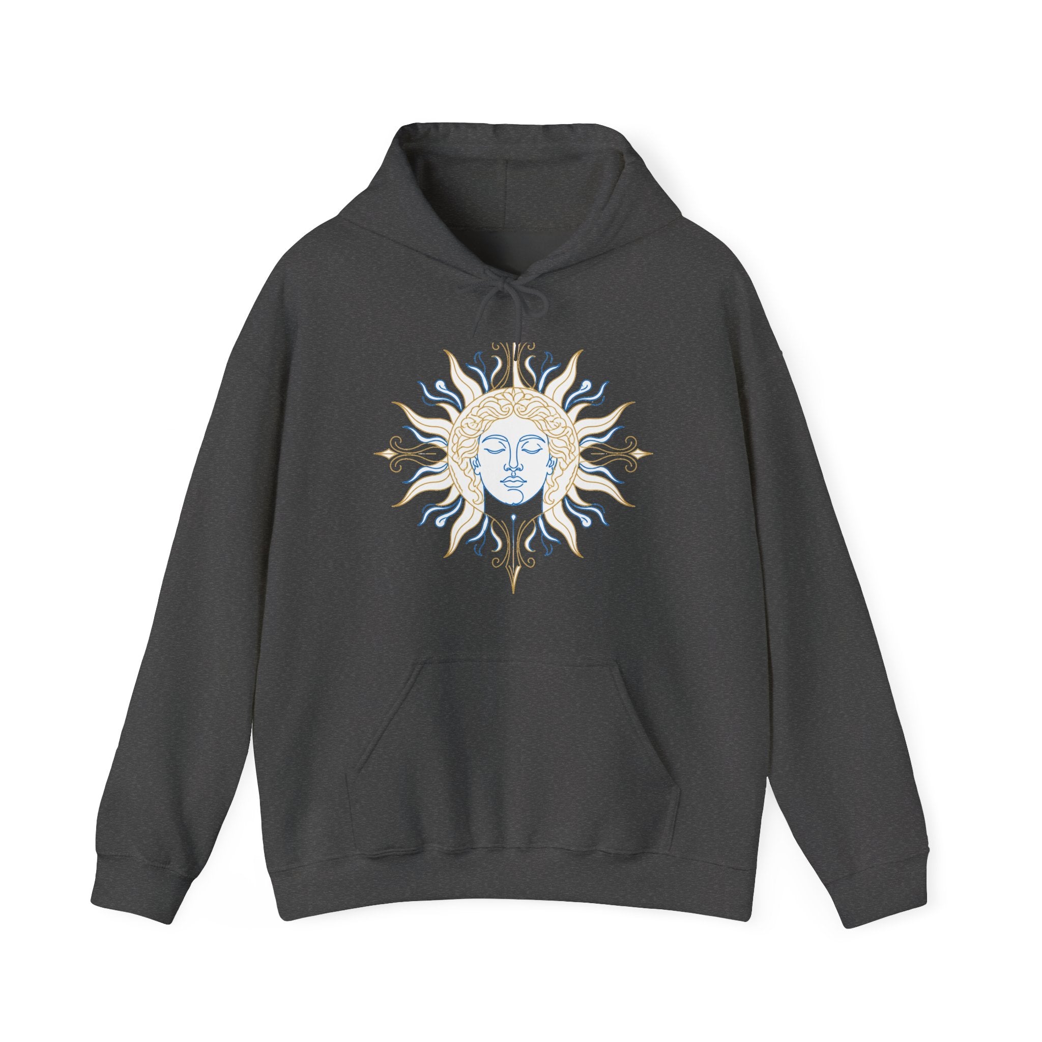 Matching Couple Sweatshirt - Helios & Selene Matching Couple Hooded Sweatshirt Minimalist Art His Hers Valentine Gift - Design A