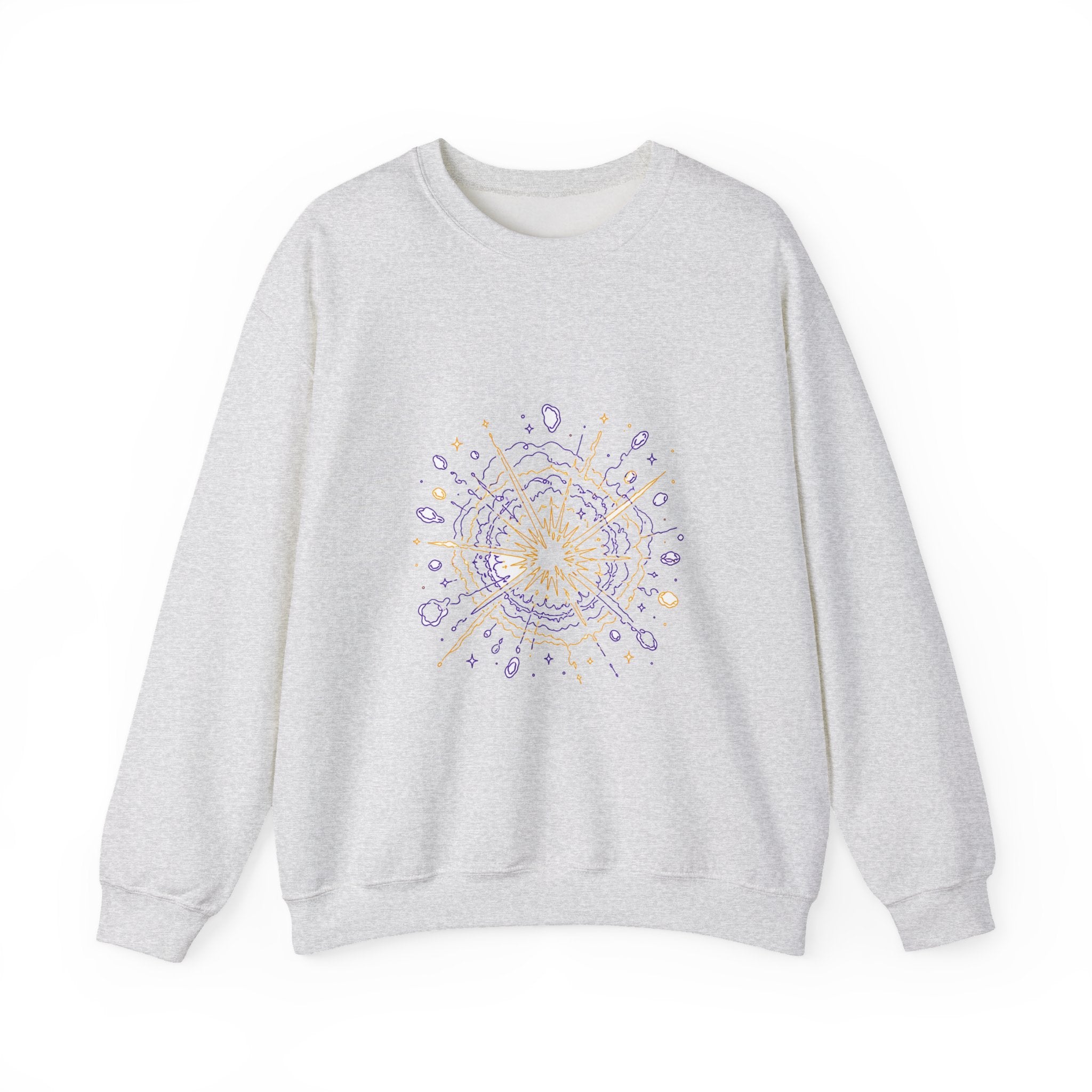 Matching Couple Sweatshirt - Galaxy & Supernova Matching Couple Crewneck Sweatshirt Minimalist Art His Hers Valentine Gift - Design B
