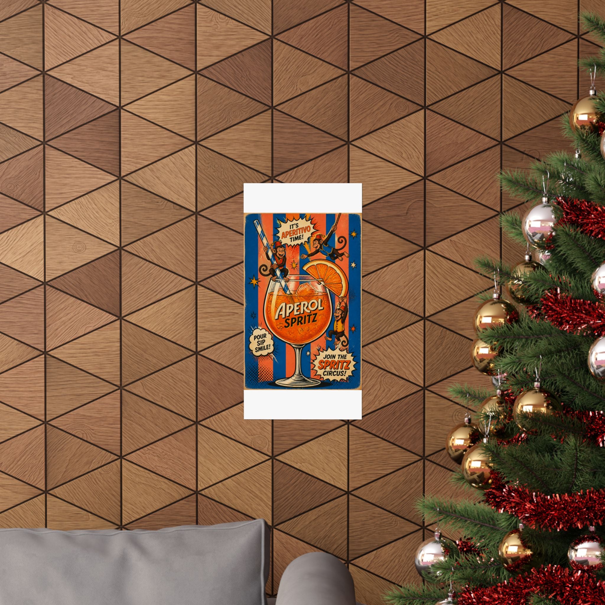Aperol Spritz Monkeys Wall Art Poster 18×24 Pop Art Living Room Decor Maximalist Print
