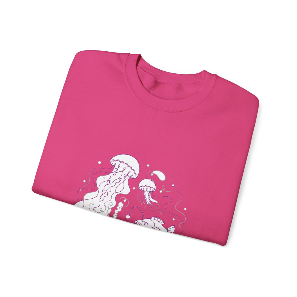 Matching Couple Sweatshirt - Coral Reef & Deep Sea Matching Couple Premium Fleece Sweatshirt Minimalist Art His Hers Christmas Gift - Design B