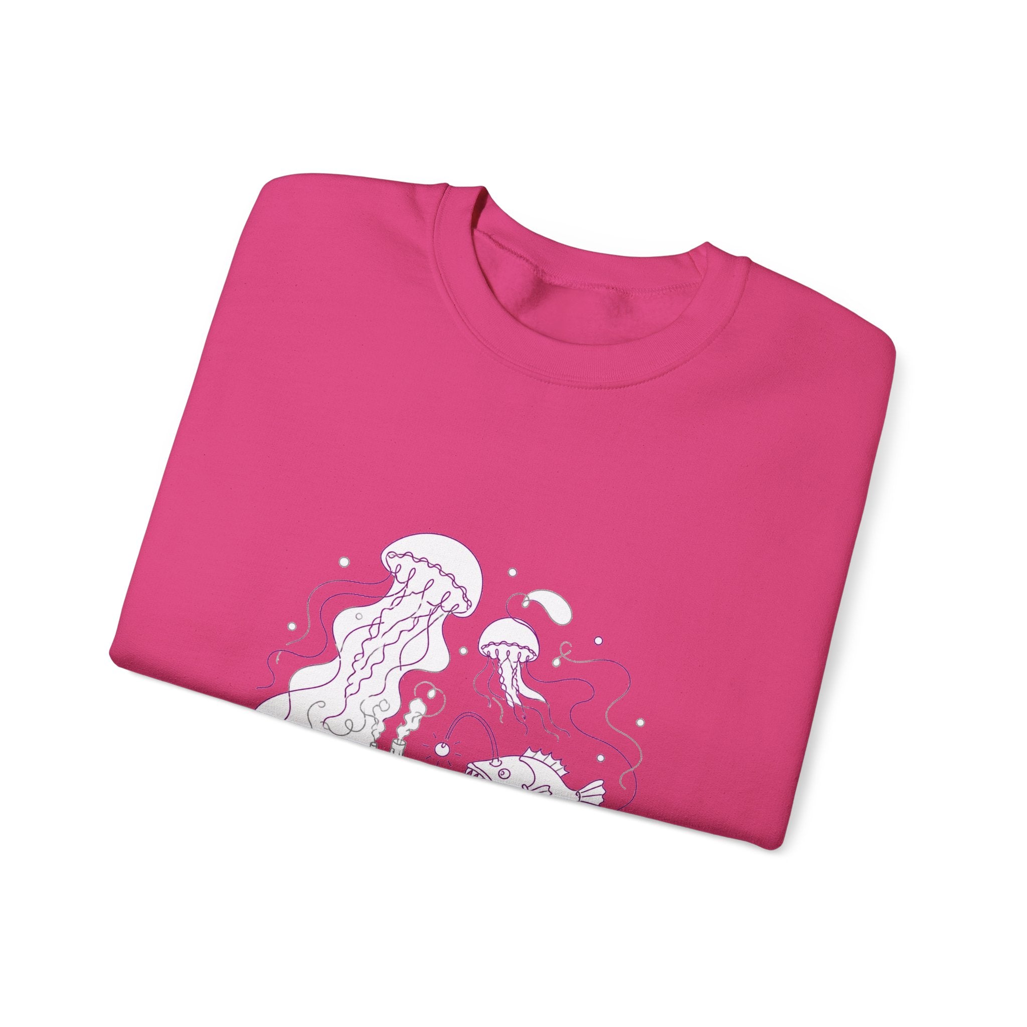 Matching Couple Sweatshirt - Coral Reef & Deep Sea Matching Couple Premium Fleece Sweatshirt Minimalist Art His Hers Christmas Gift - Design B