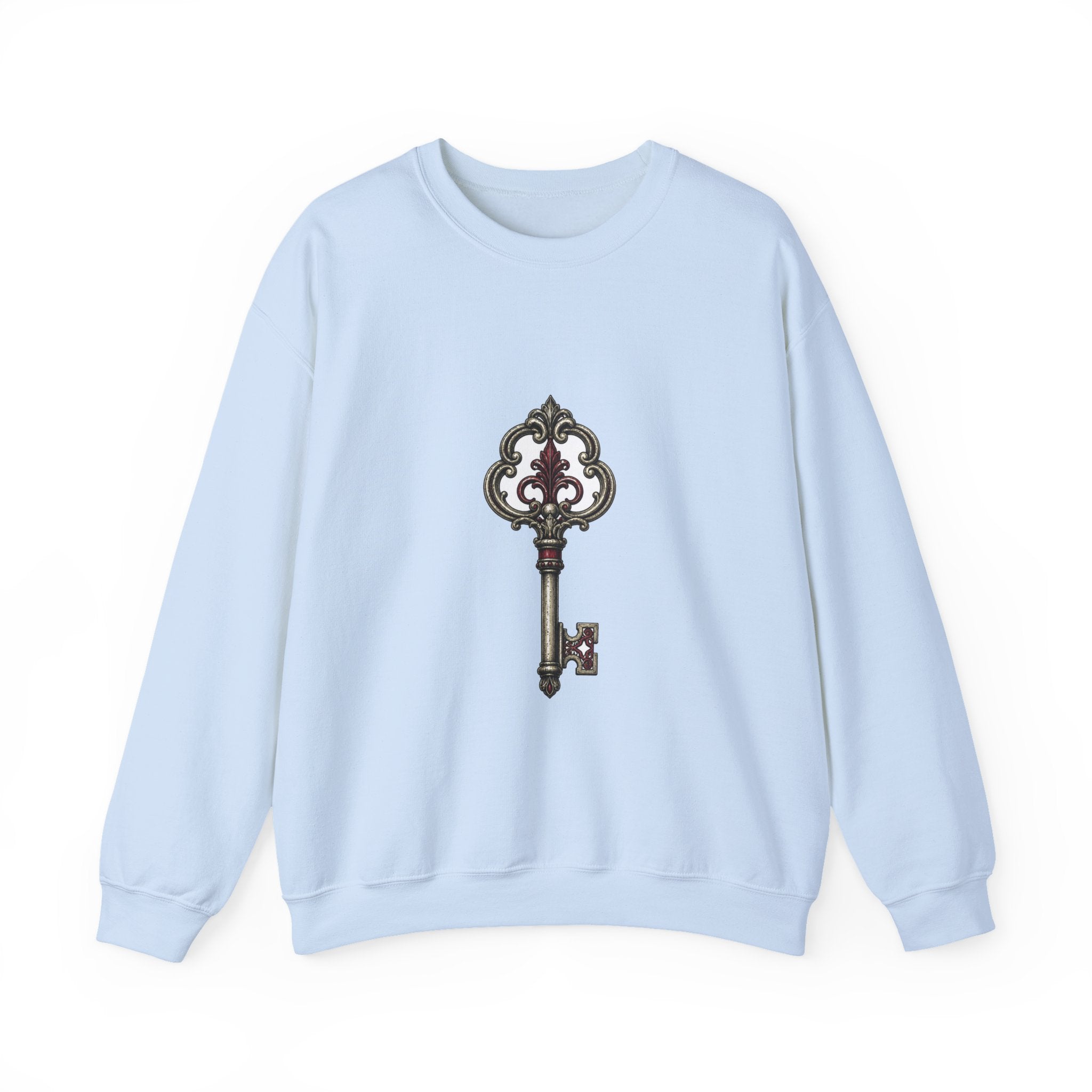 Matching Couple Sweatshirt - Key & Lock Matching Couple Comfort Colors Crew Hand-Drawn Art His Hers Anniversary Gift - Design A