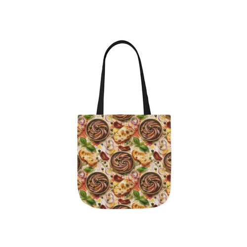 Anchovies & Capers Canvas Tote Bag Mediterranean Kitchen Watercolor Splash Design Italian Cottagecore Gift