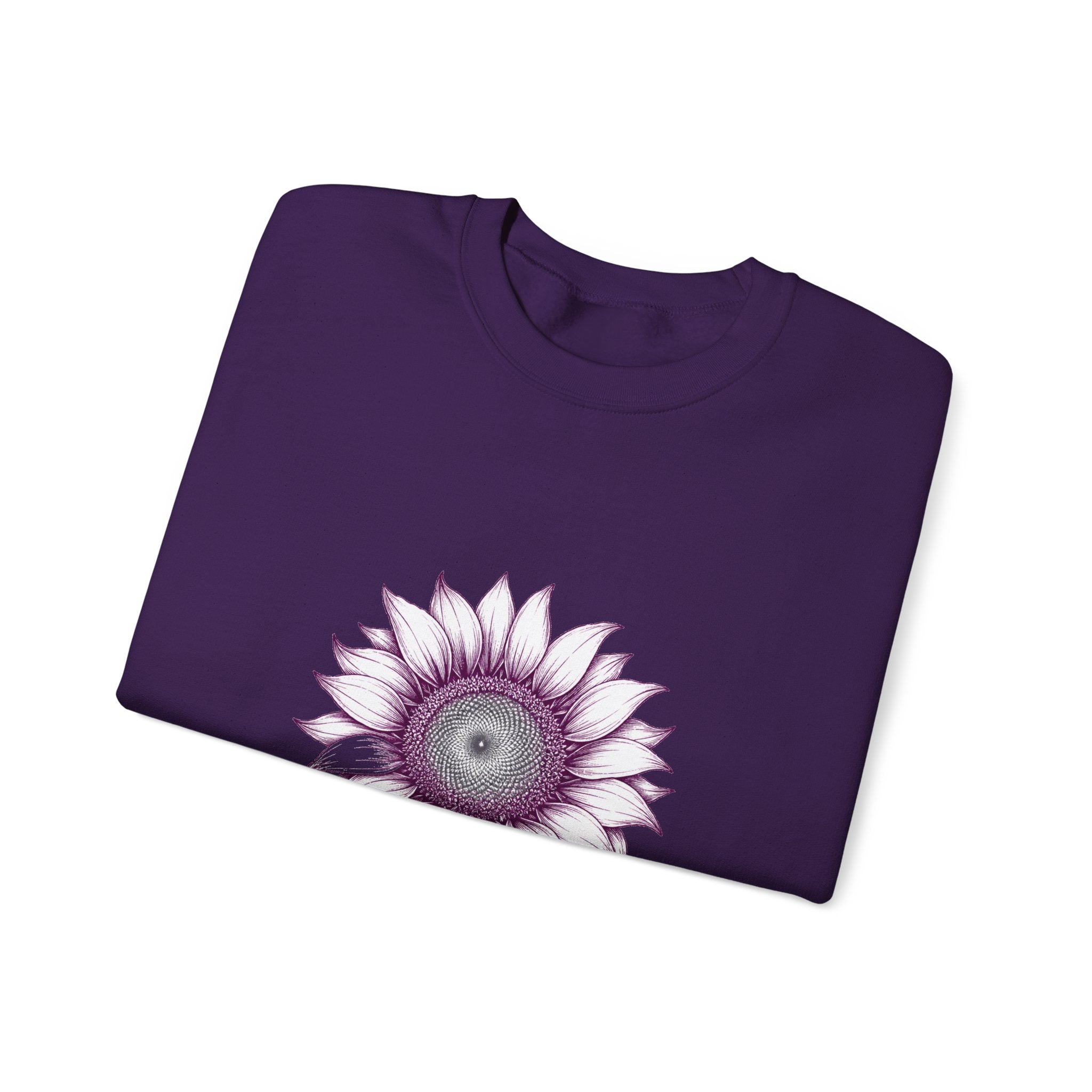 Matching Couple Sweatshirt - Sunflower & Moonflower Matching Couple Premium Fleece Sweatshirt Hand-Drawn Art His Hers Anniversary Gift - Design A
