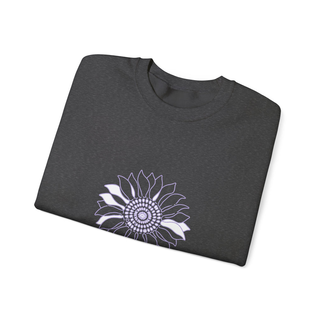 Matching Couple Sweatshirt - Sunflower & Moonflower Matching Couple Comfort Colors Crew Minimalist Art His Hers Christmas Gift - Design A
