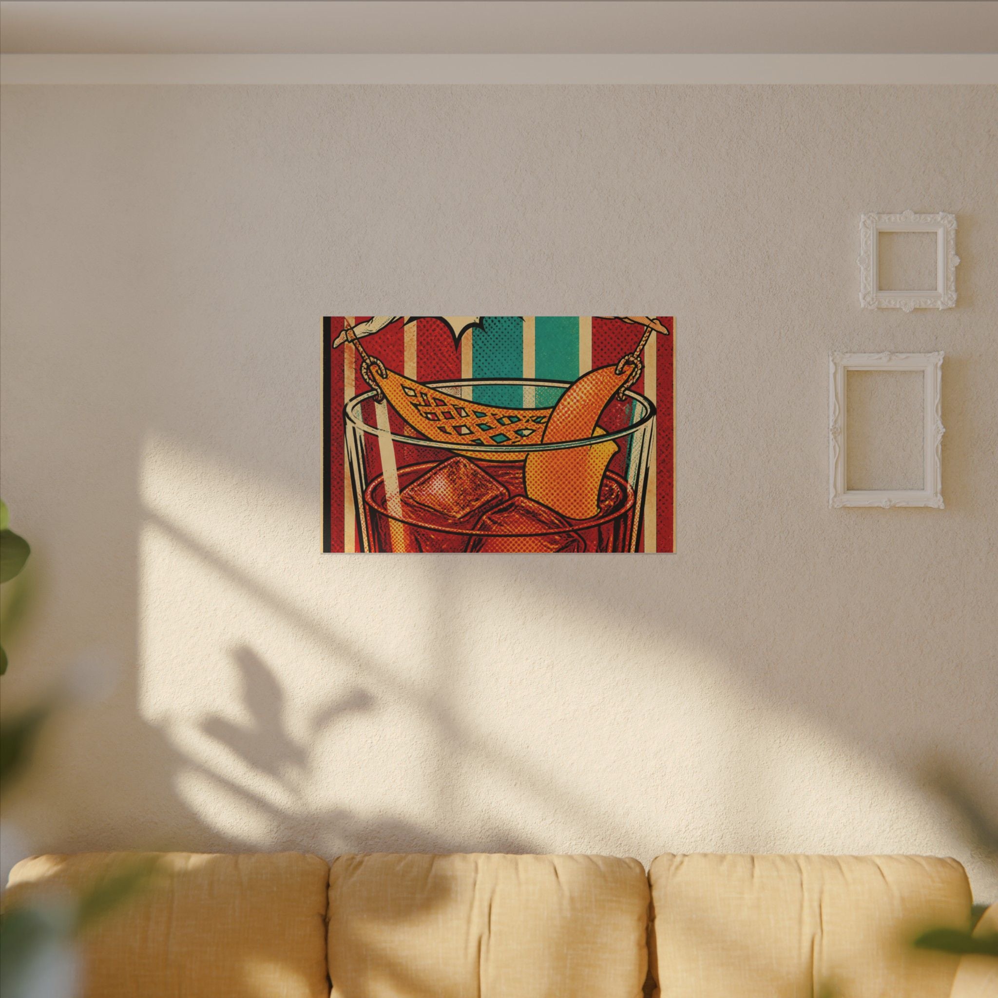 Negroni Trapeze Act Wall Art Canvas 24×36 Pop Art Restaurant Decor Maximalist Print