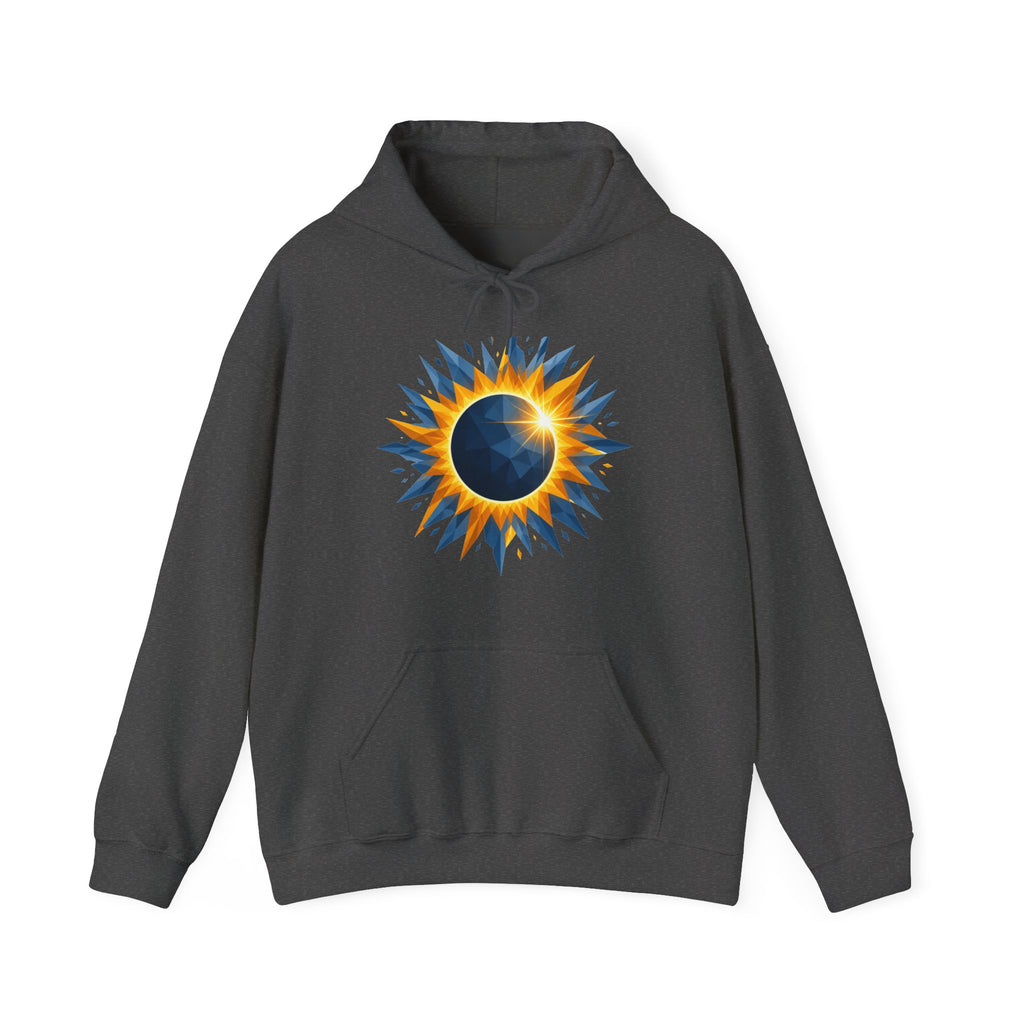 Matching Couple Sweatshirt - Solar & Lunar Eclipse Matching Couple Hooded Sweatshirt Geometric Art His Hers Couple Gift - Design A
