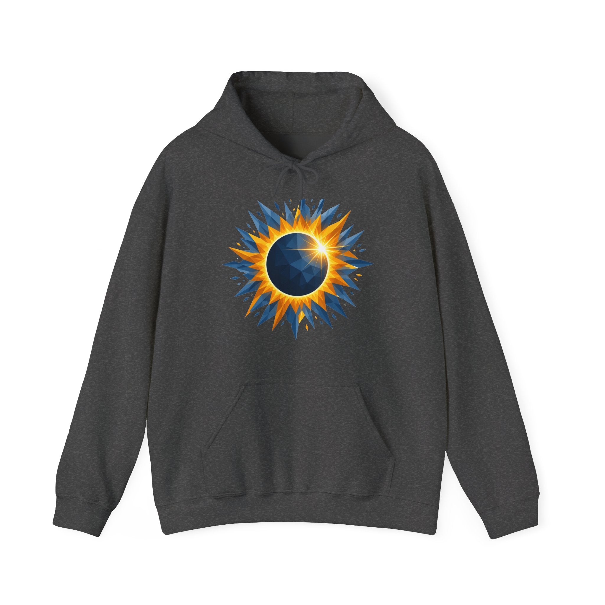 Matching Couple Sweatshirt - Solar & Lunar Eclipse Matching Couple Hooded Sweatshirt Geometric Art His Hers Couple Gift - Design A