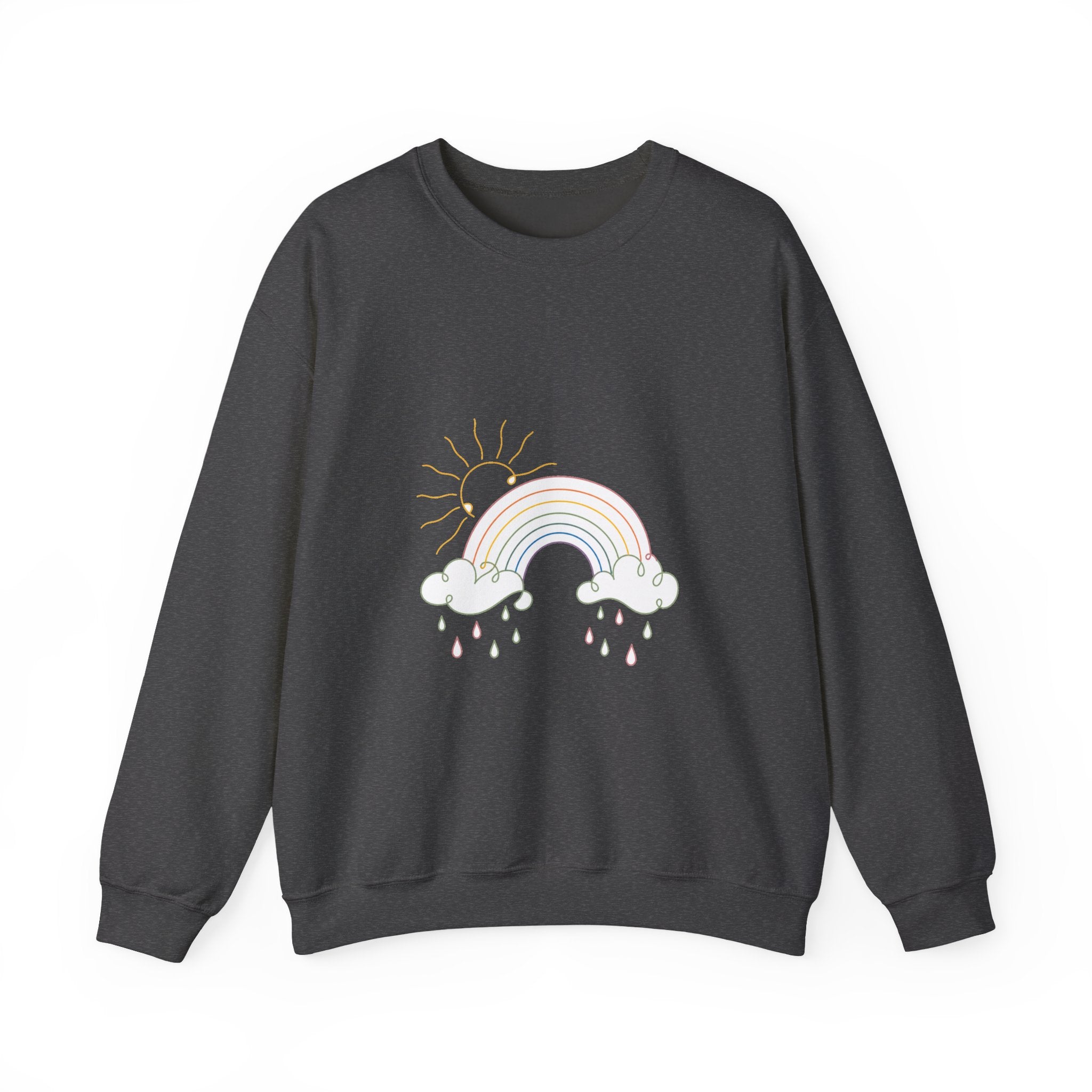 Matching Couple Sweatshirt - Storm & Rainbow Matching Couple Comfort Colors Crew Minimalist Art His Hers Christmas Gift - Design B