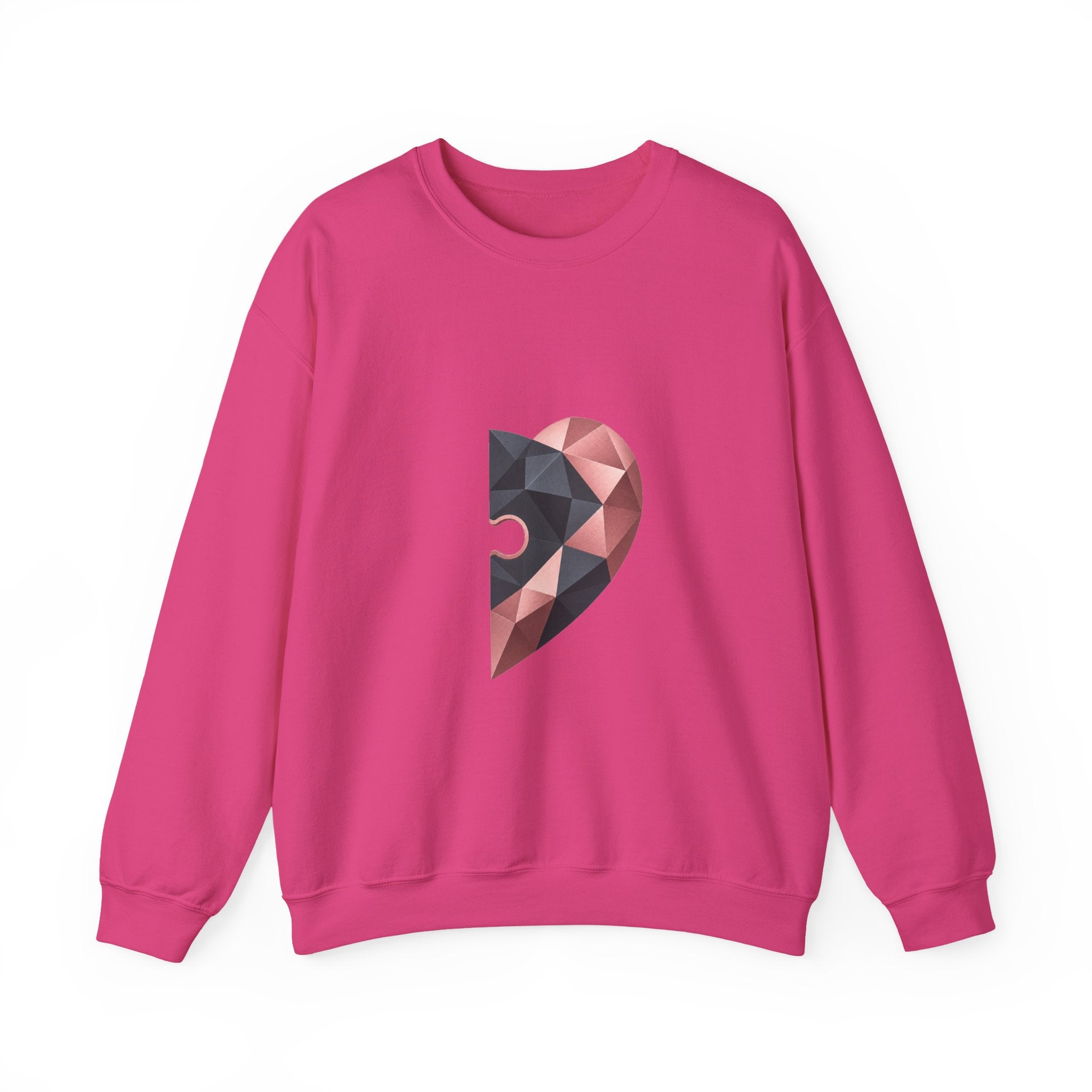 Matching Couple Sweatshirt - Puzzle Pieces Matching Couple Comfort Colors Crew Geometric Art His Hers Love Gift - Design B