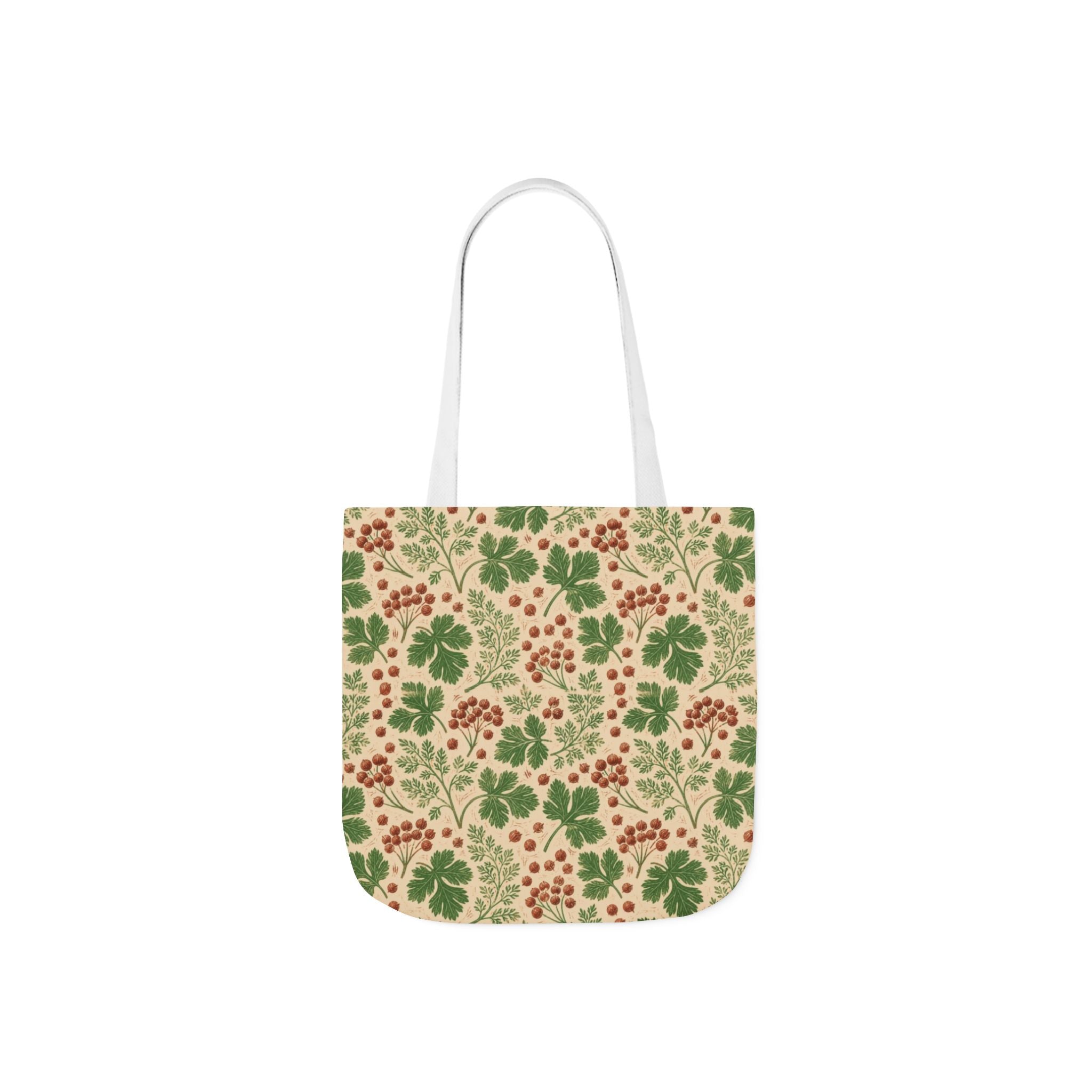 Coriander & Seeds Canvas Tote Bag Mediterranean Kitchen Linocut Design Italian Cottagecore Gift