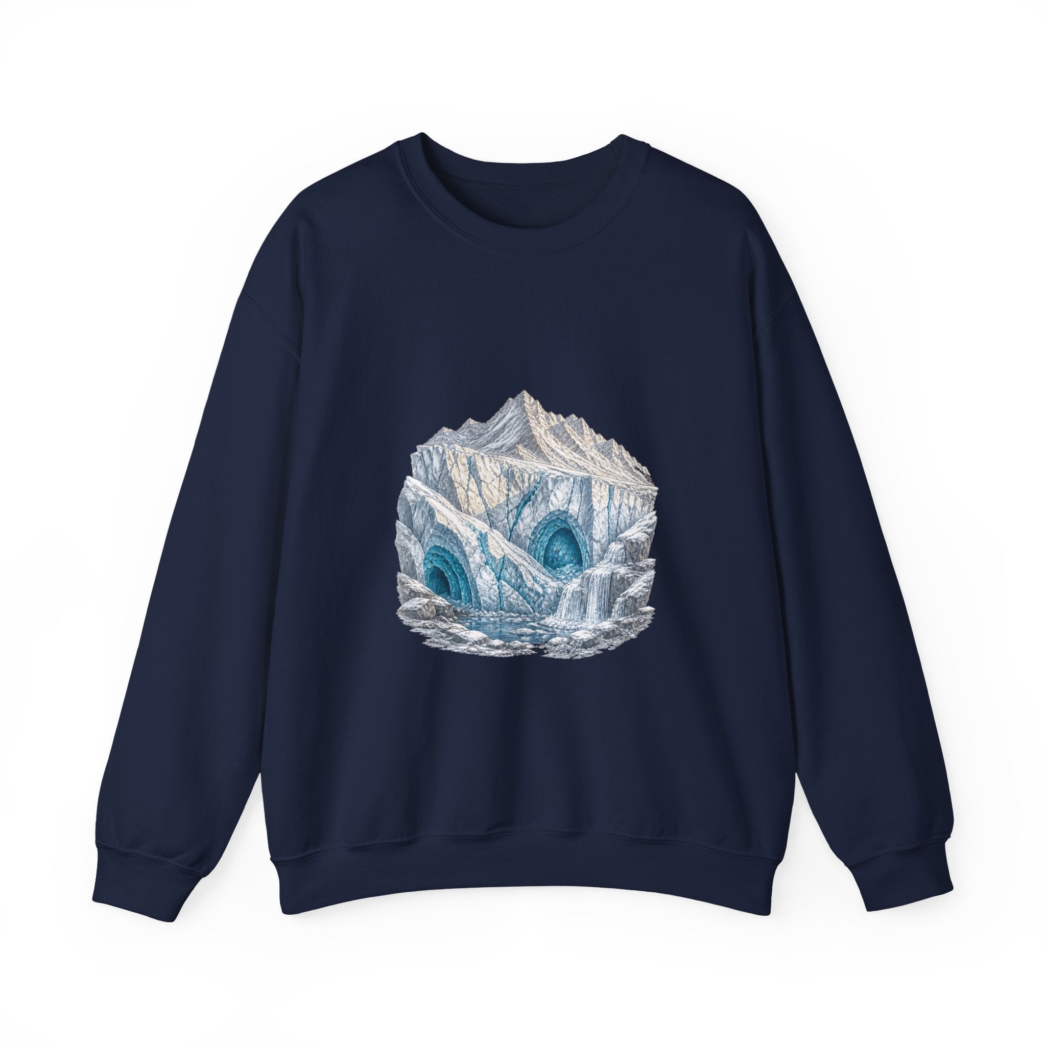 Matching Couple Sweatshirt - Volcano & Glacier Matching Couple Comfort Colors Crew Hand-Drawn Art His Hers Anniversary Gift - Design B