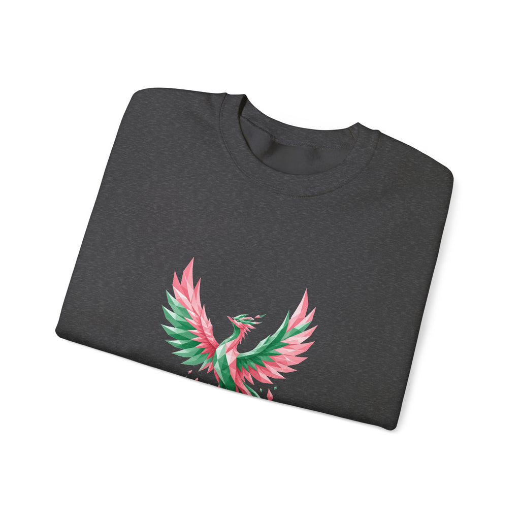 Matching Couple Sweatshirt - Dragon & Phoenix Matching Couple Premium Fleece Sweatshirt Geometric Art His Hers Love Gift - Design B