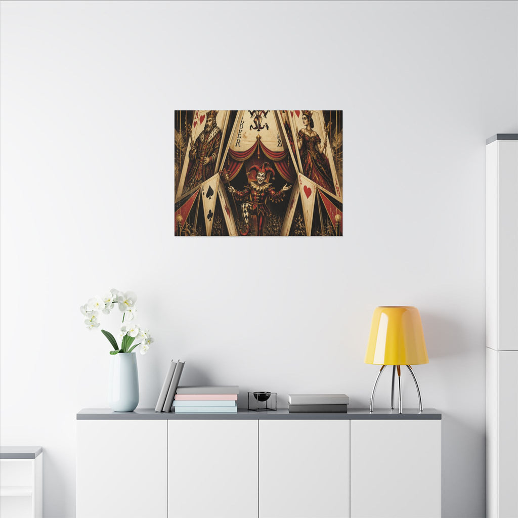 Playing Cards Tent Wall Art Canvas 24×36 Art Deco Bar Area Decor Maximalist Print