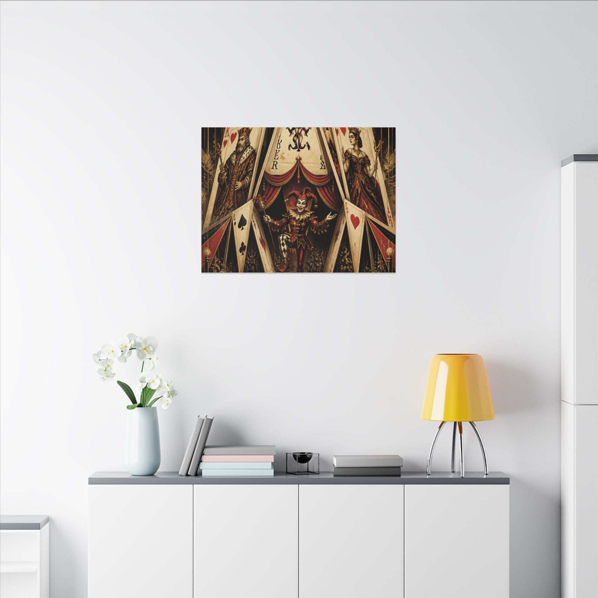 Playing Cards Tent Wall Art Canvas 24×36 Art Deco Bar Area Decor Maximalist Print