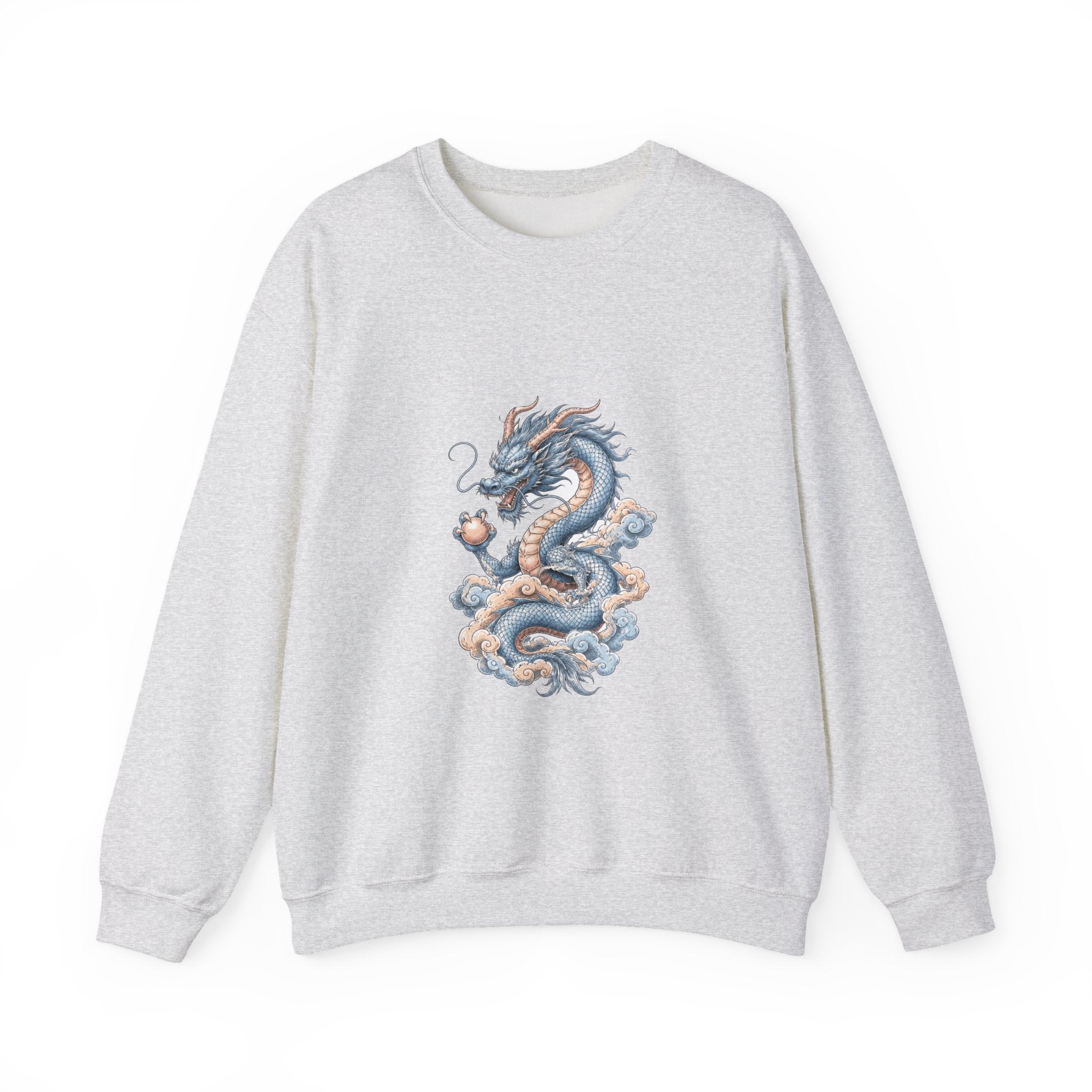 Matching Couple Sweatshirt - Dragon & Phoenix Matching Couple Premium Fleece Sweatshirt Hand-Drawn Art His Hers Anniversary Gift - Design A