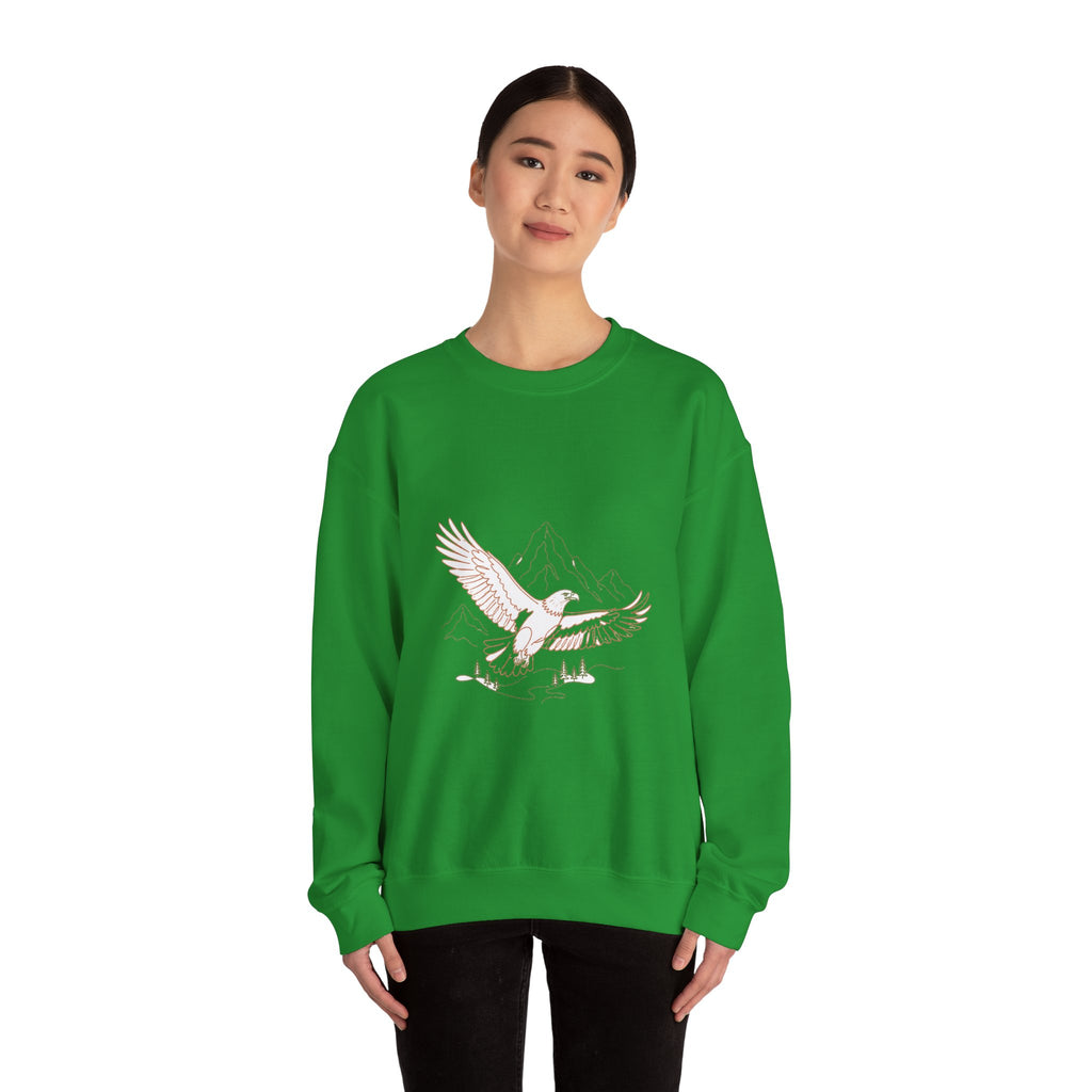 Matching Couple Sweatshirt - Eagle & Whale Matching Couple Premium Fleece Sweatshirt Minimalist Art His Hers Christmas Gift - Design A