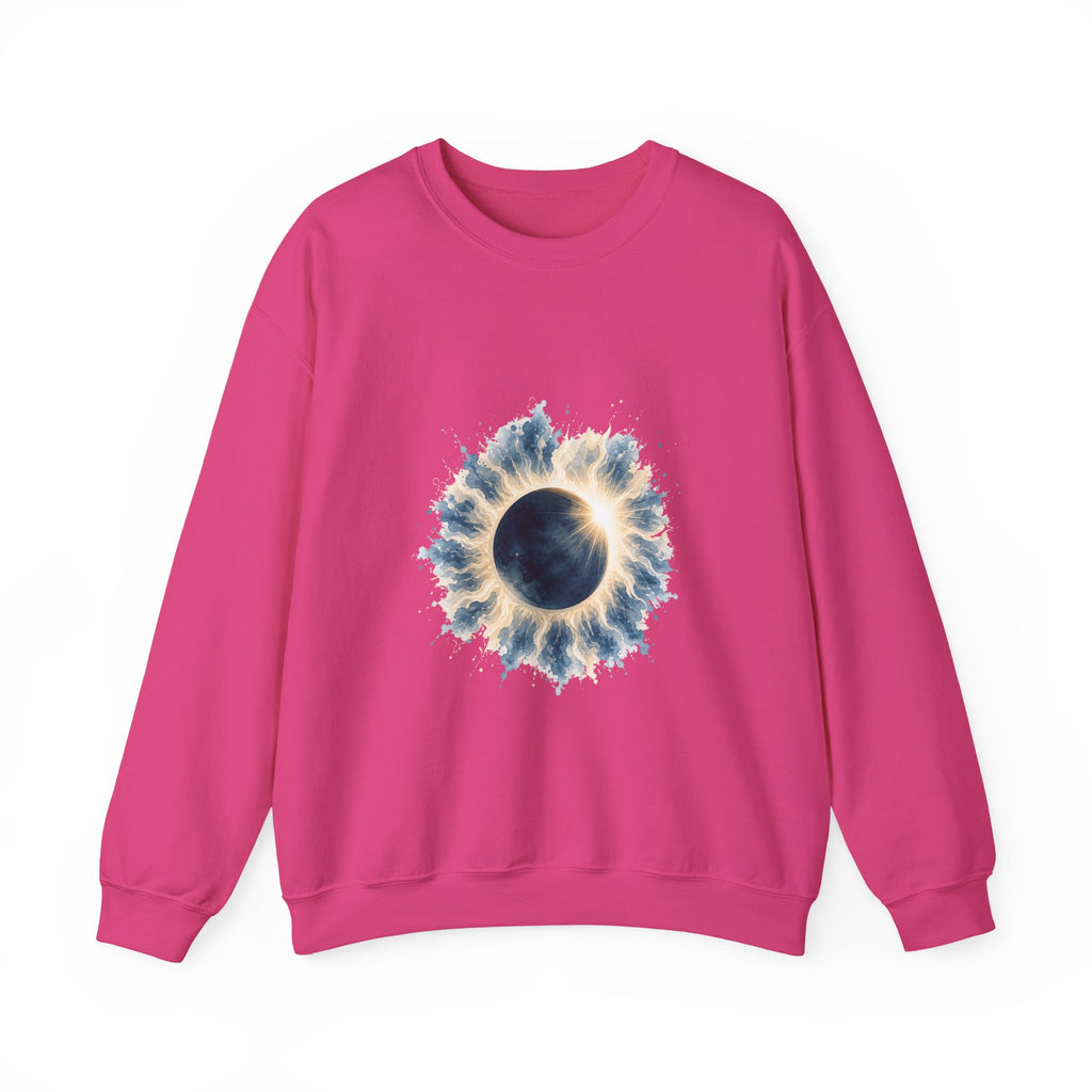 Matching Couple Sweatshirt - Solar & Lunar Eclipse Matching Couple Comfort Colors Crew Watercolor Art His Hers Birthday Gift - Design A